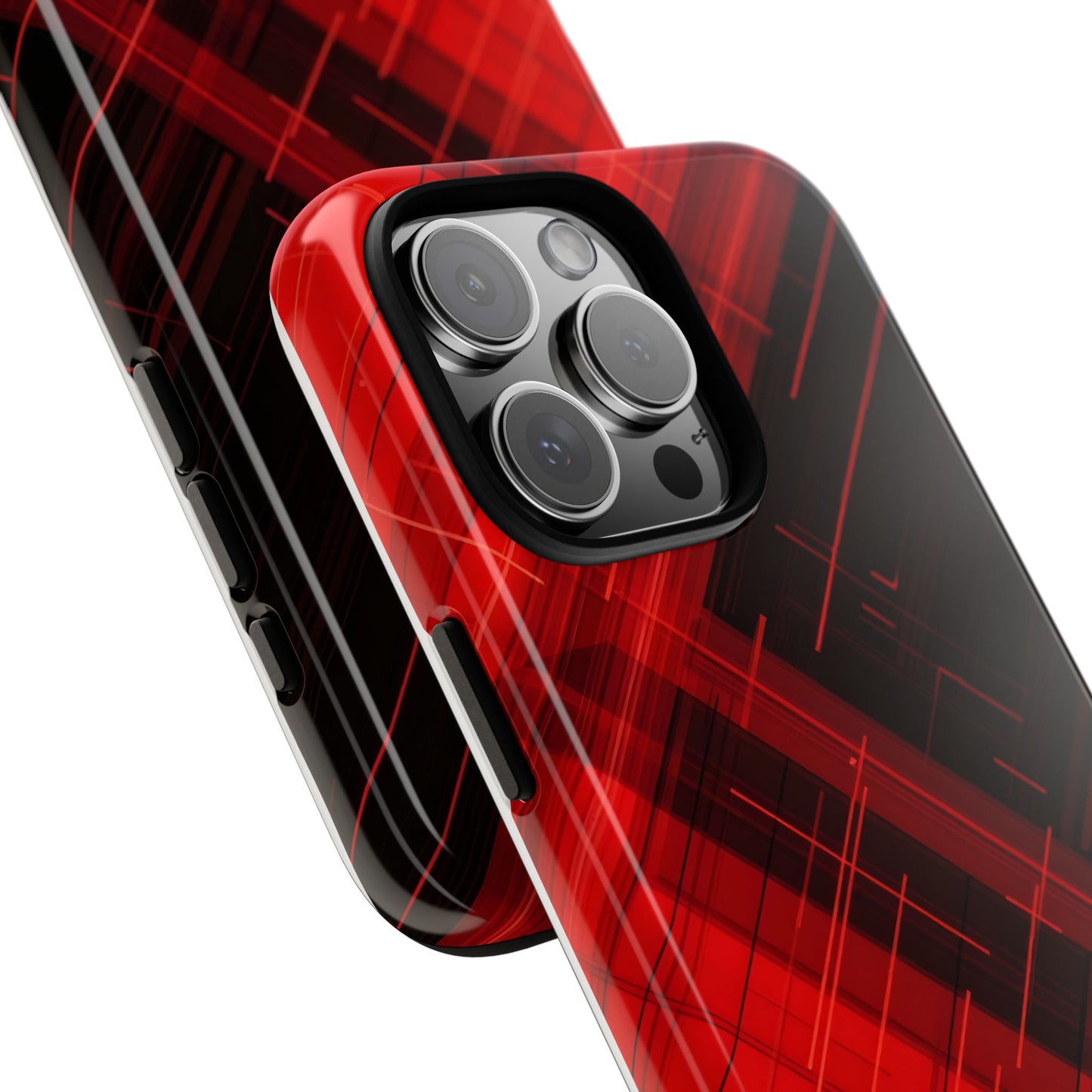Abstract Red and Black Geometric Pattern