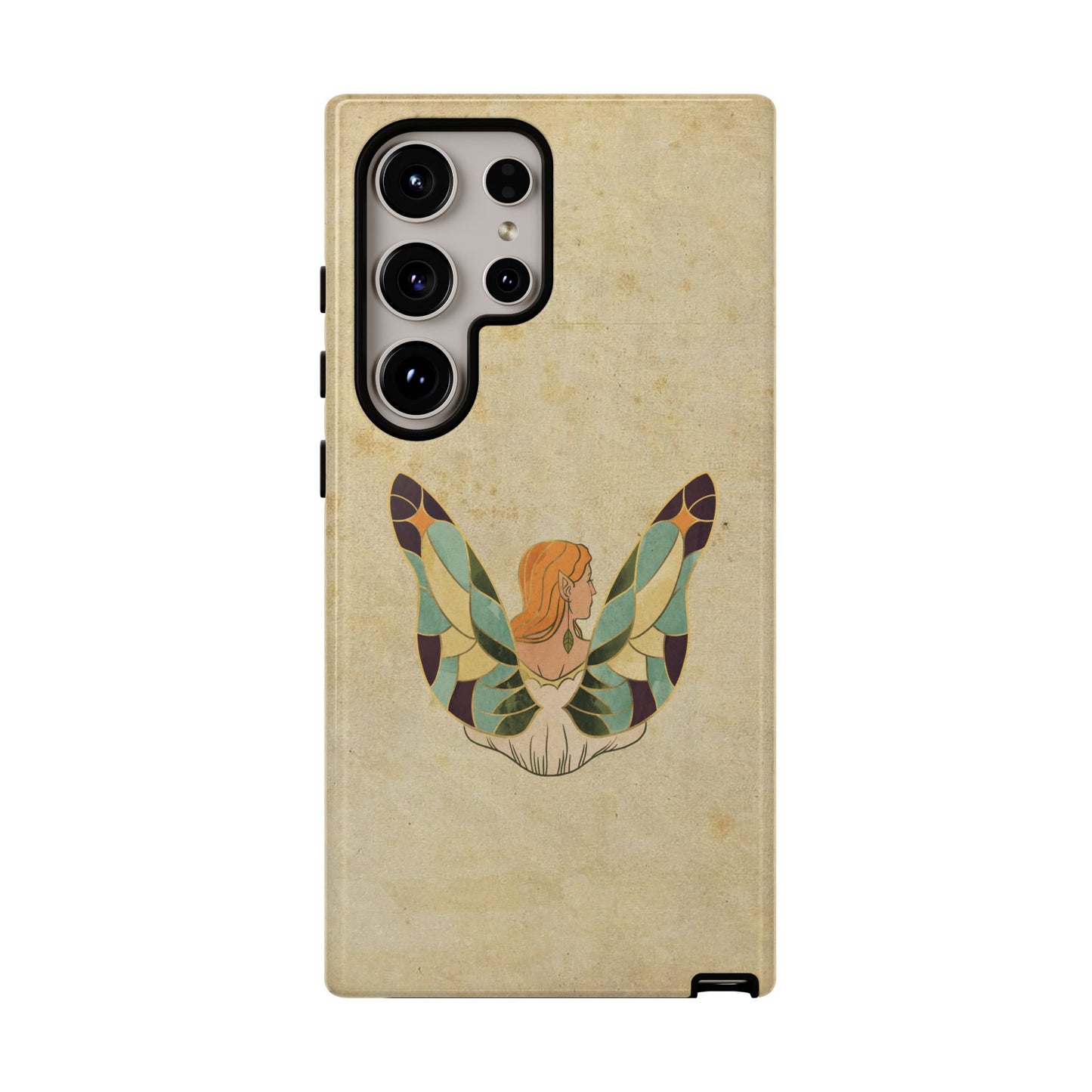 Minimal Vintage Butterfly Woman Phone Case – Aesthetic Retro Art for iPhone, Samsung & Google Pixel