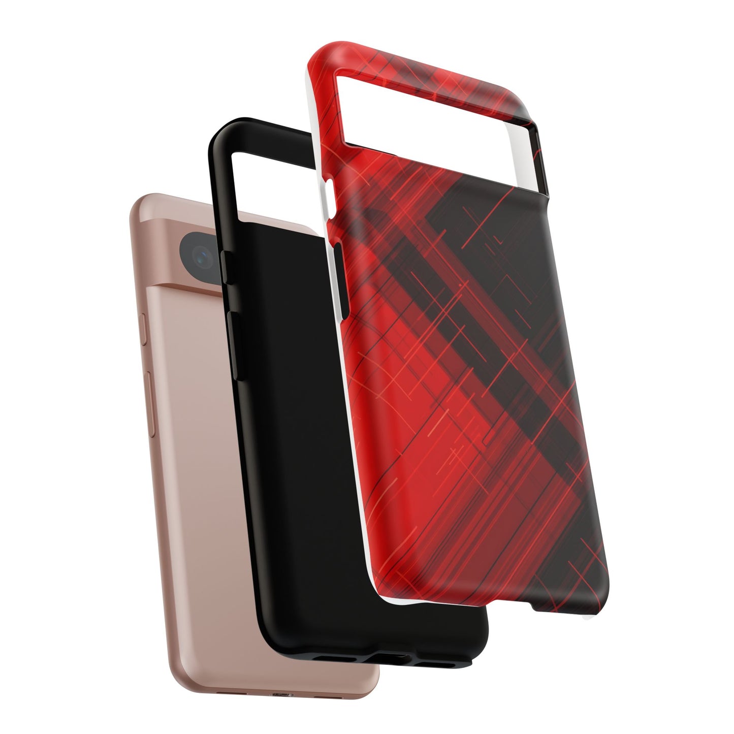 Abstract Red and Black Geometric Pattern