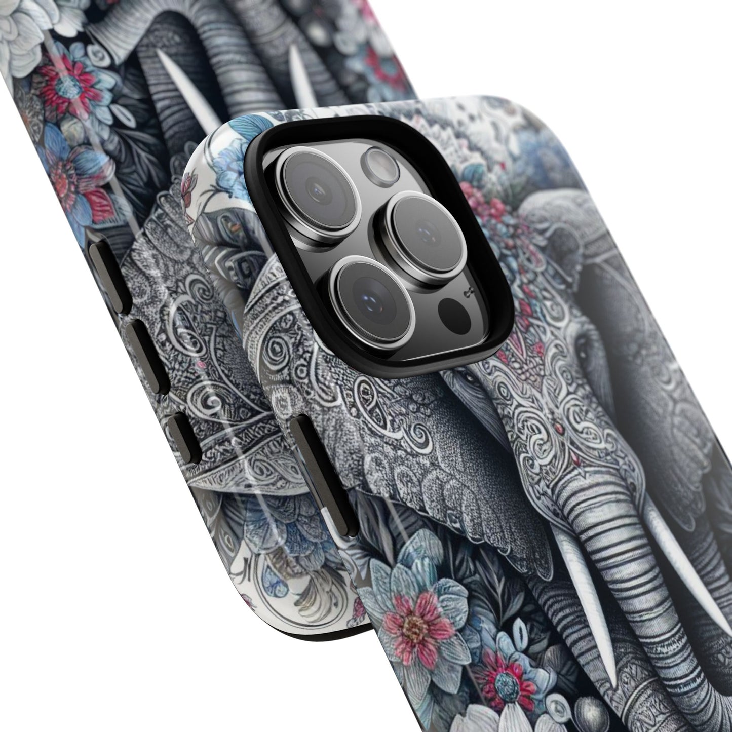 Regal Mandala Elephant Mobile Cover – Ornate Floral Art