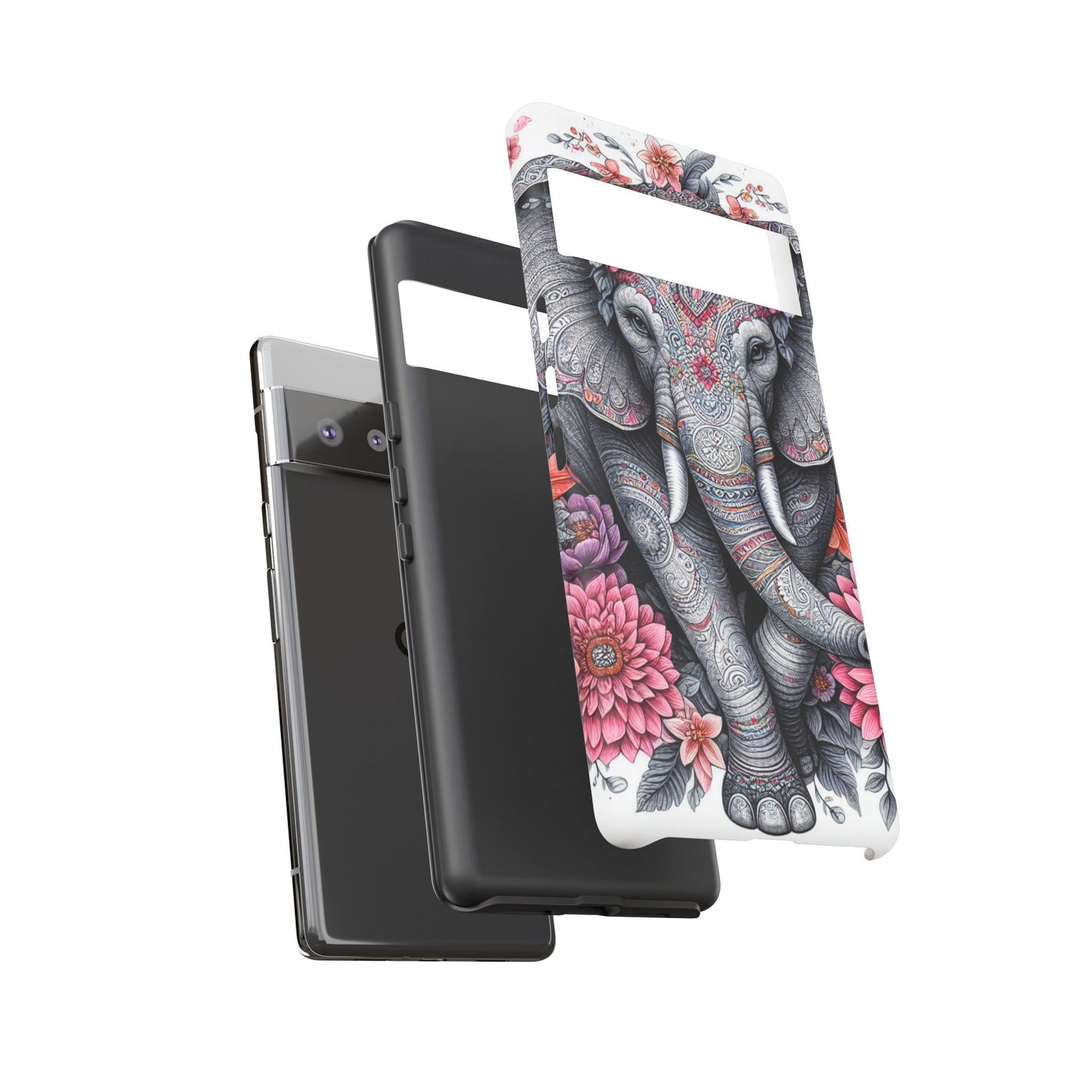 Bohemian Floral Elephant Mobile Cover – Intricate Mandala Art