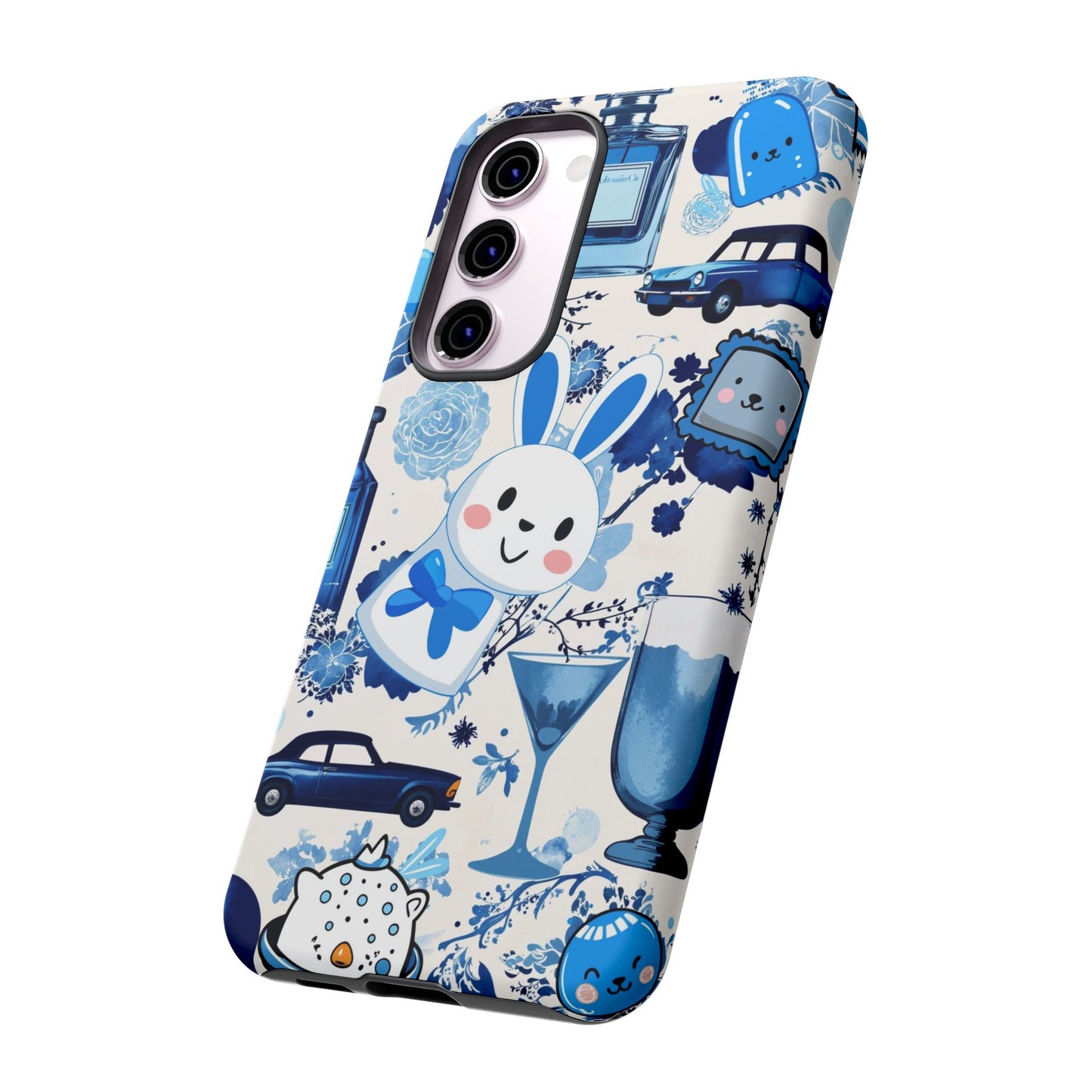 Blue Bunny & Car Themed Phone Case