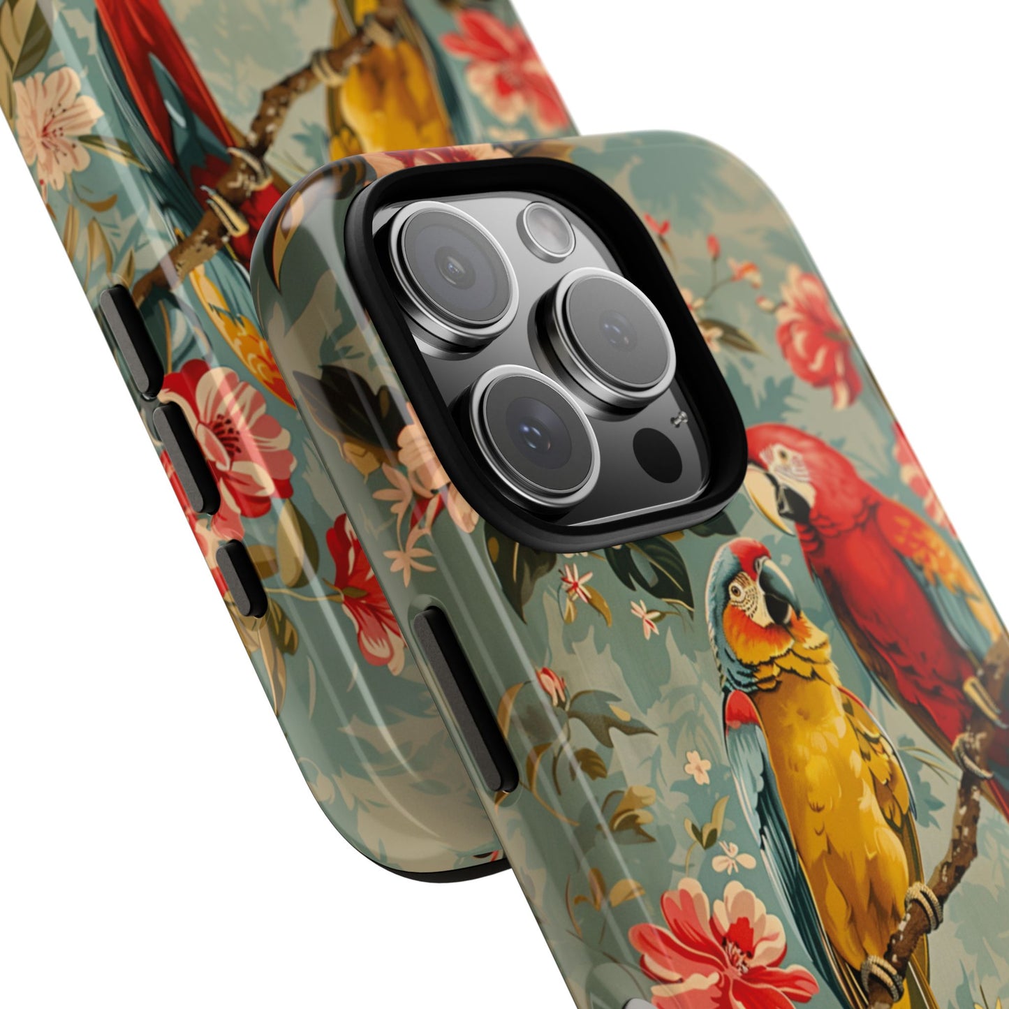 Floral Parrot Phone Case β Tropical Bird Design for iPhone, Samsung & Google Pixel
