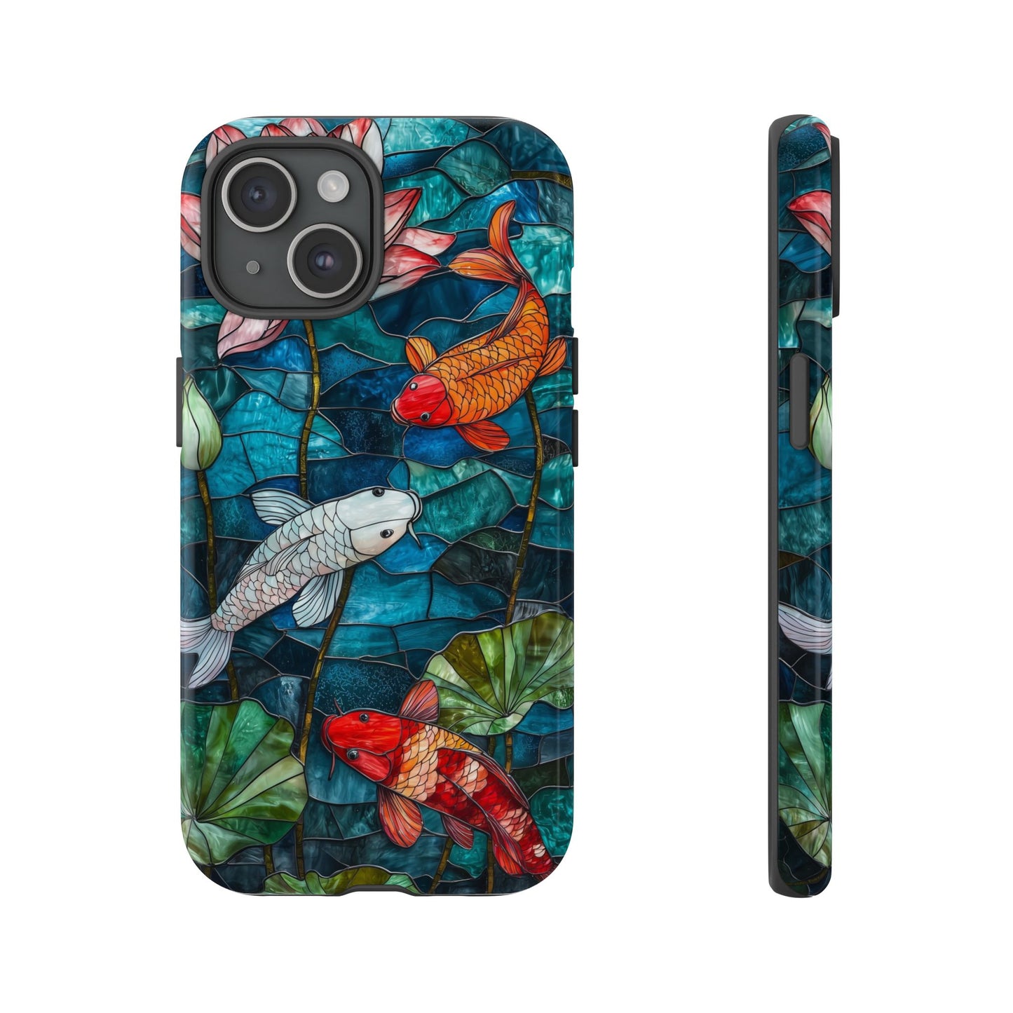Lotus Serenity" – Koi Pond Stained Glass Case or iPhone, Samsung & Pixel
