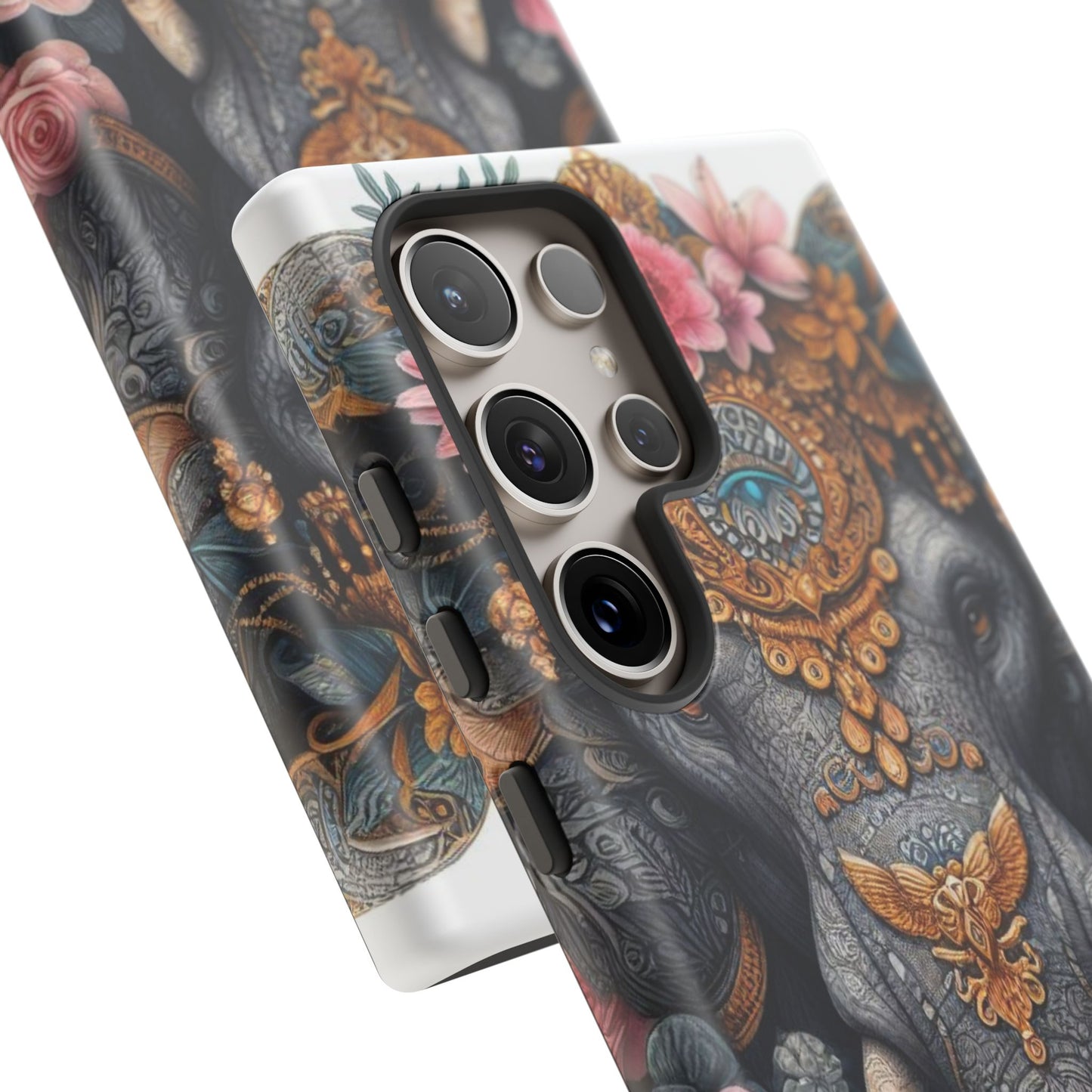 Golden Royal Elephant Mobile Cover – Luxurious Ornate Art