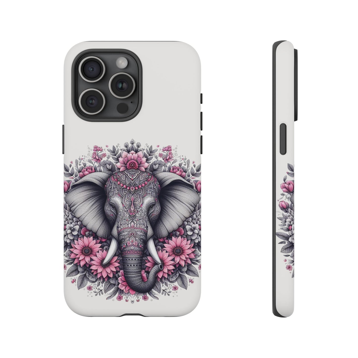 Intricate Floral Elephant Mobile Cover – Mandala-Inspired Boho Art