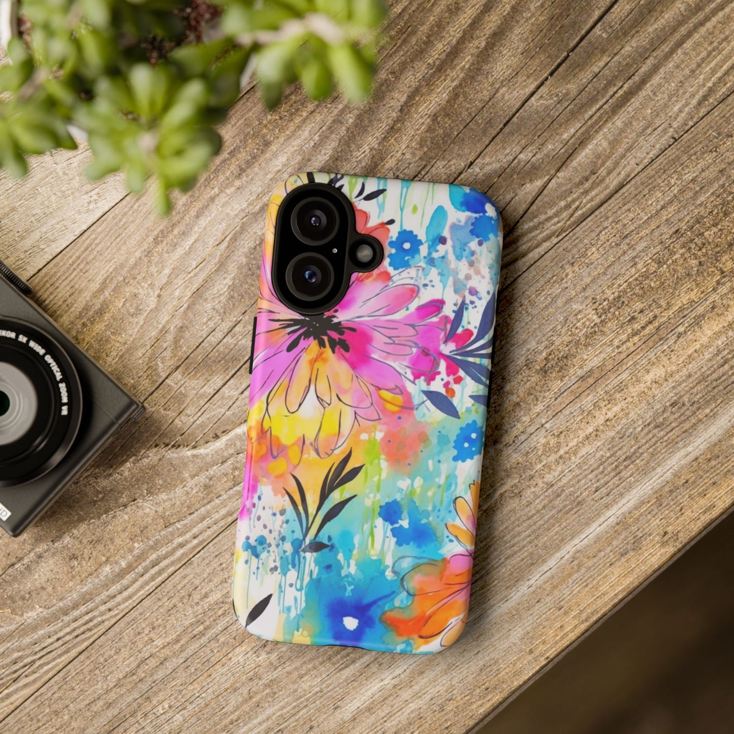 Abstract Watercolor Bloom Phone Case – Expressive & Vibrant