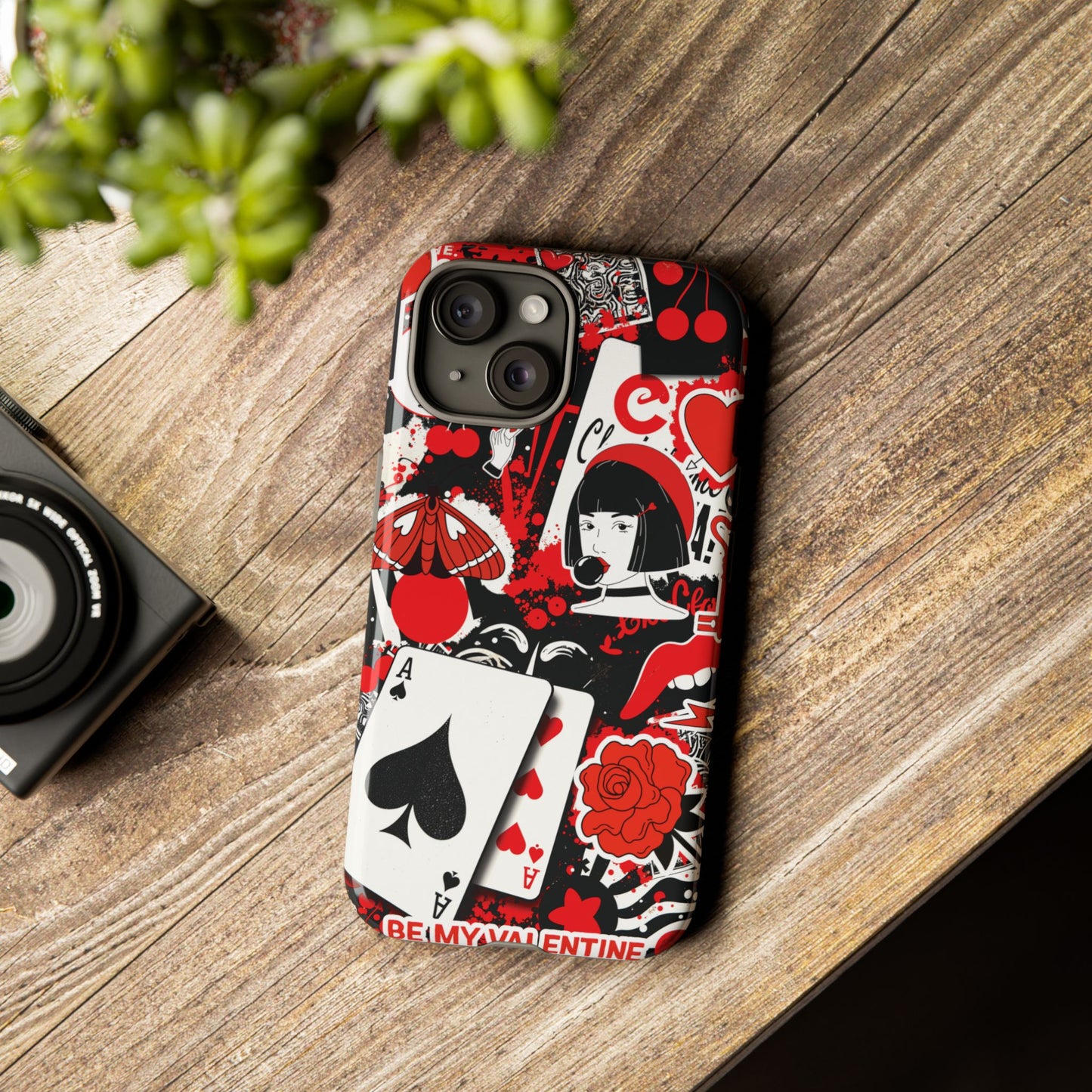 Bold Red & Black Ace Card Phone Case