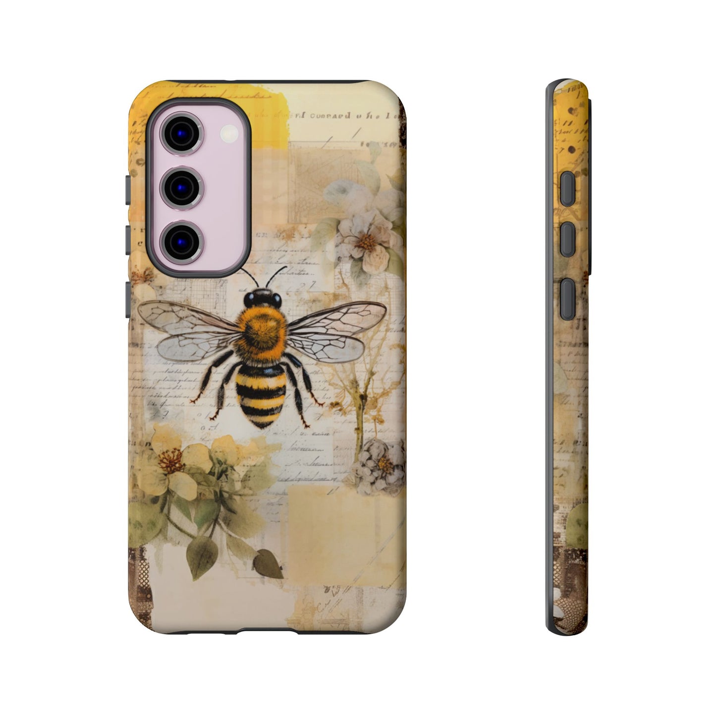 Honey Bee Print Phone Case - iPhone, Samsung & Google Pixel Cover - Artistic Phone Case, Insect Lover Gift