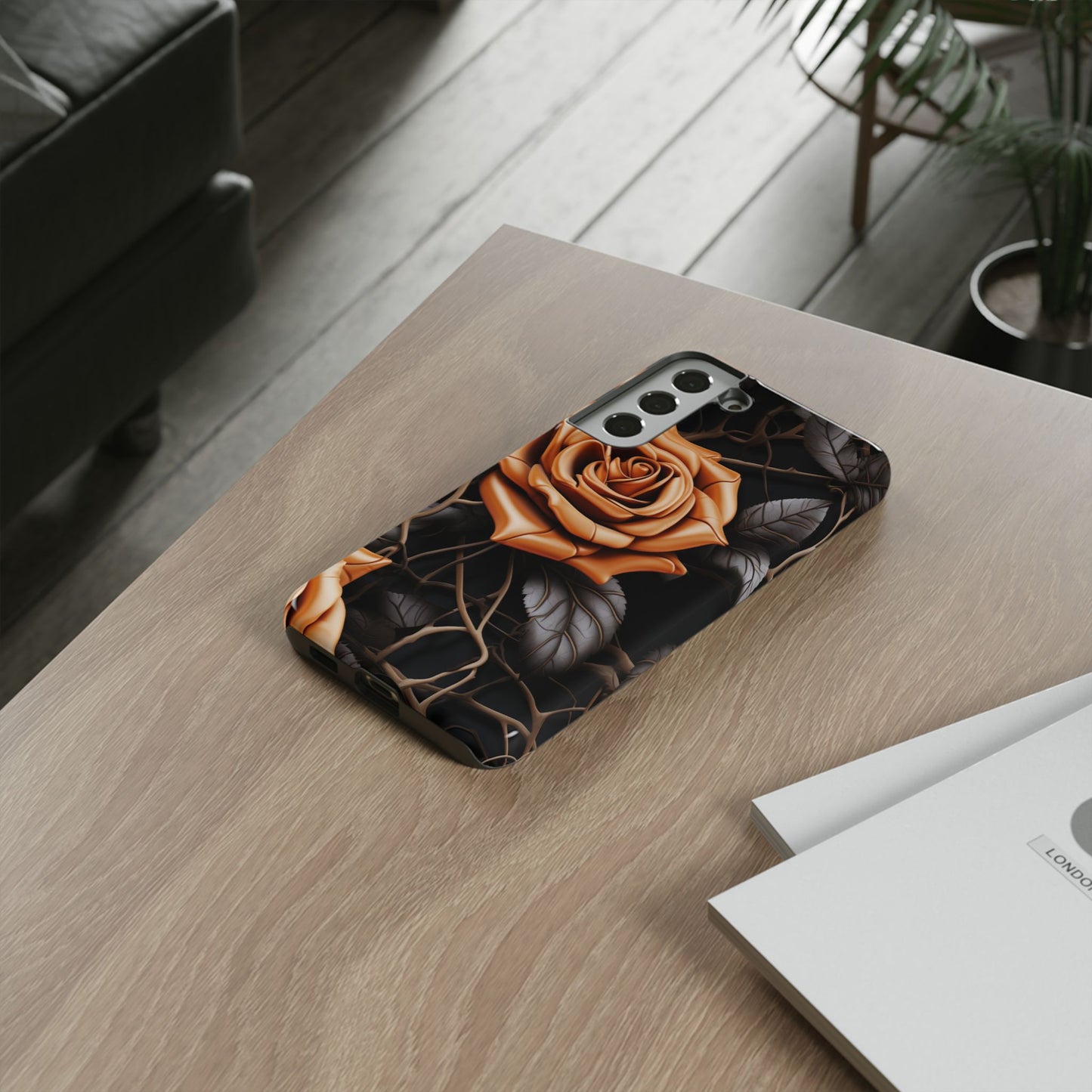 Midnight Gold Rose Mobile Case