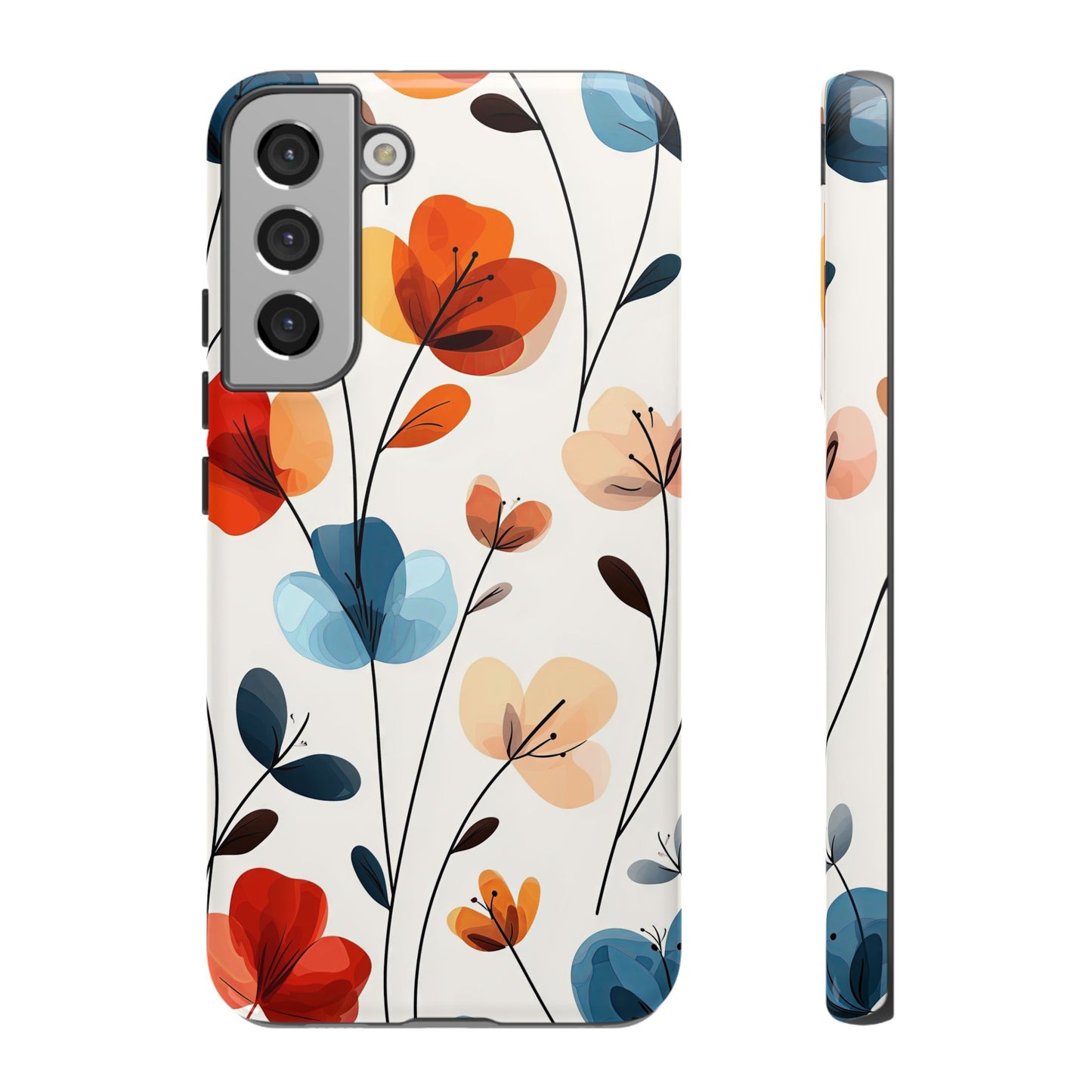 Colorful Floral Phone Case for iPhone, Samsung & Pixel | Bold Modern Botanical Print | Protective Matte Finish