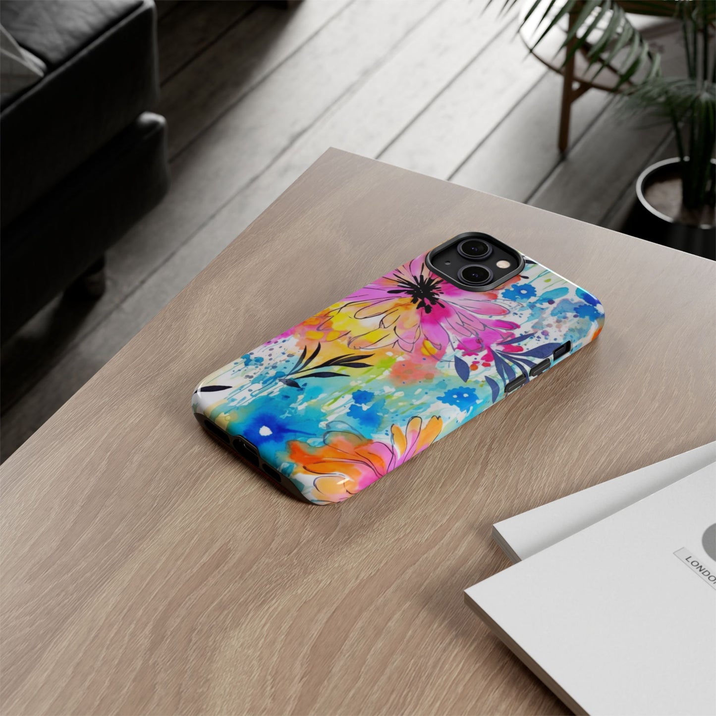 Abstract Watercolor Bloom Phone Case – Expressive & Vibrant