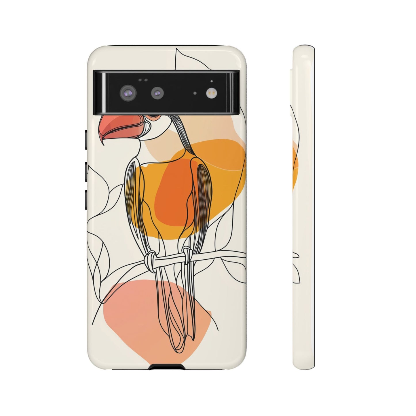 Tropical Lines: Abstract Toucan Art Phone Case for iPhone, Samsung & Pixel