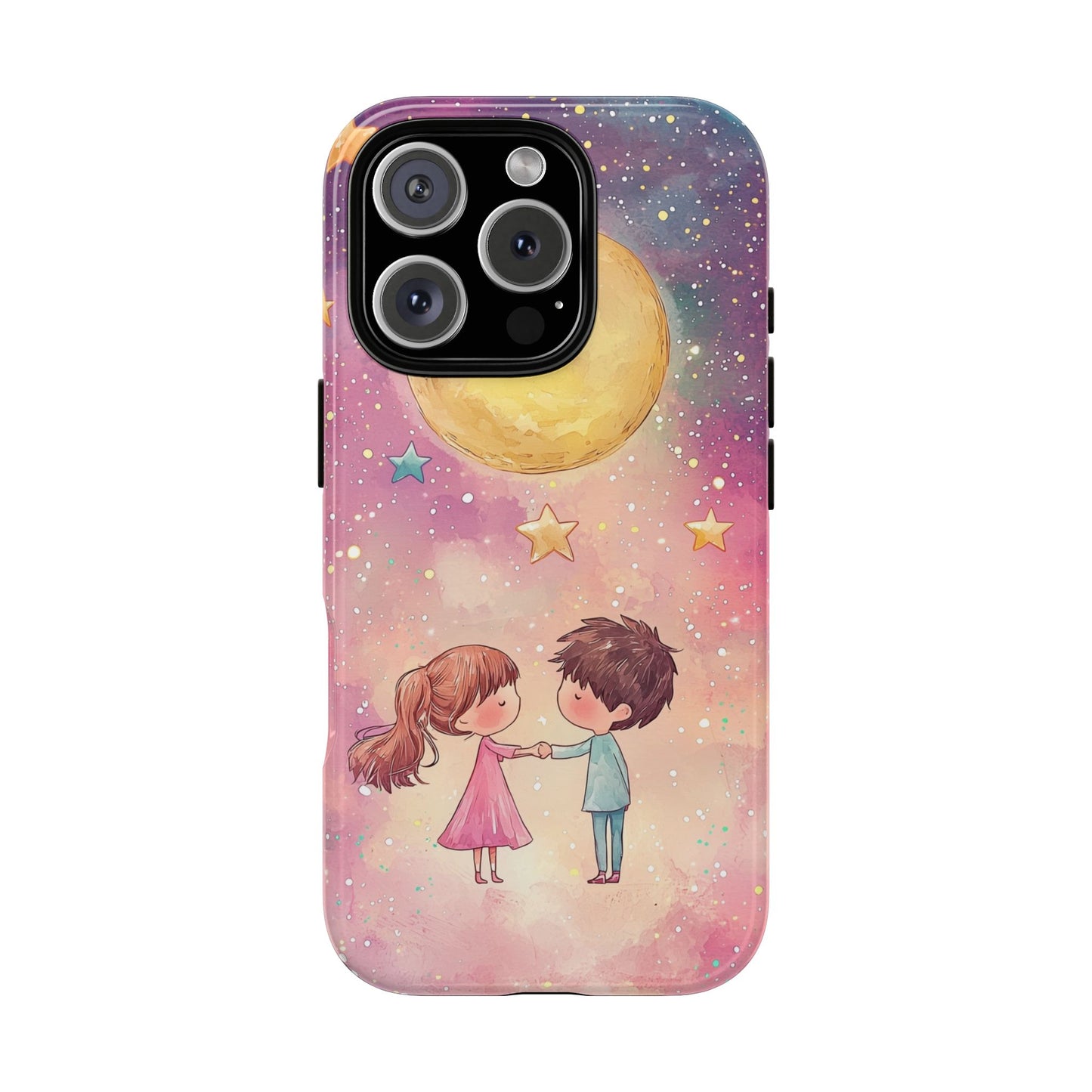 Cosmic Love: Anime Starry Night Phone Case for iPhone, Samsung, Google Pixel