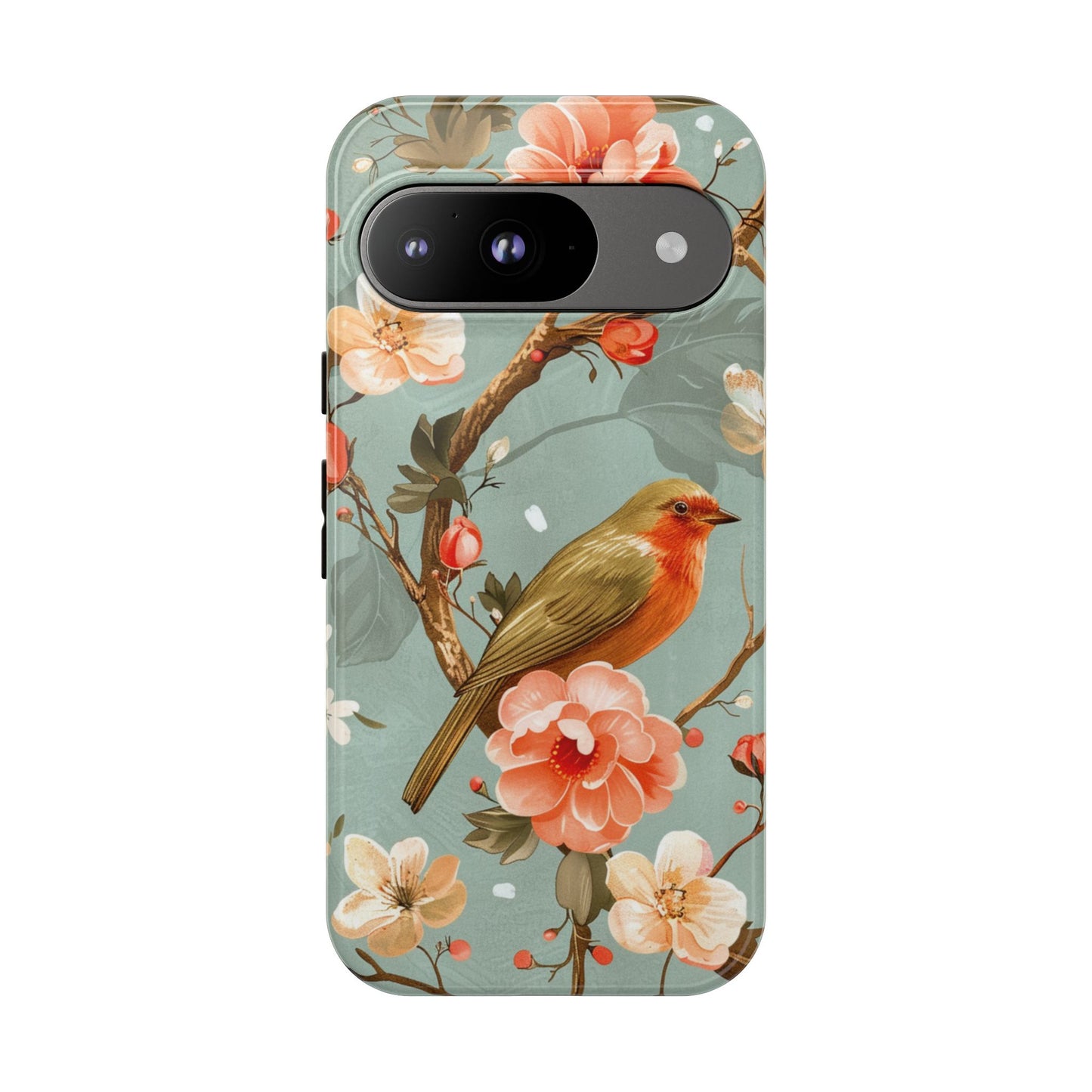 Floral Bird Phone Case - Elegant Nature-Inspired Cover for iPhone, Samsung & Google Pixel