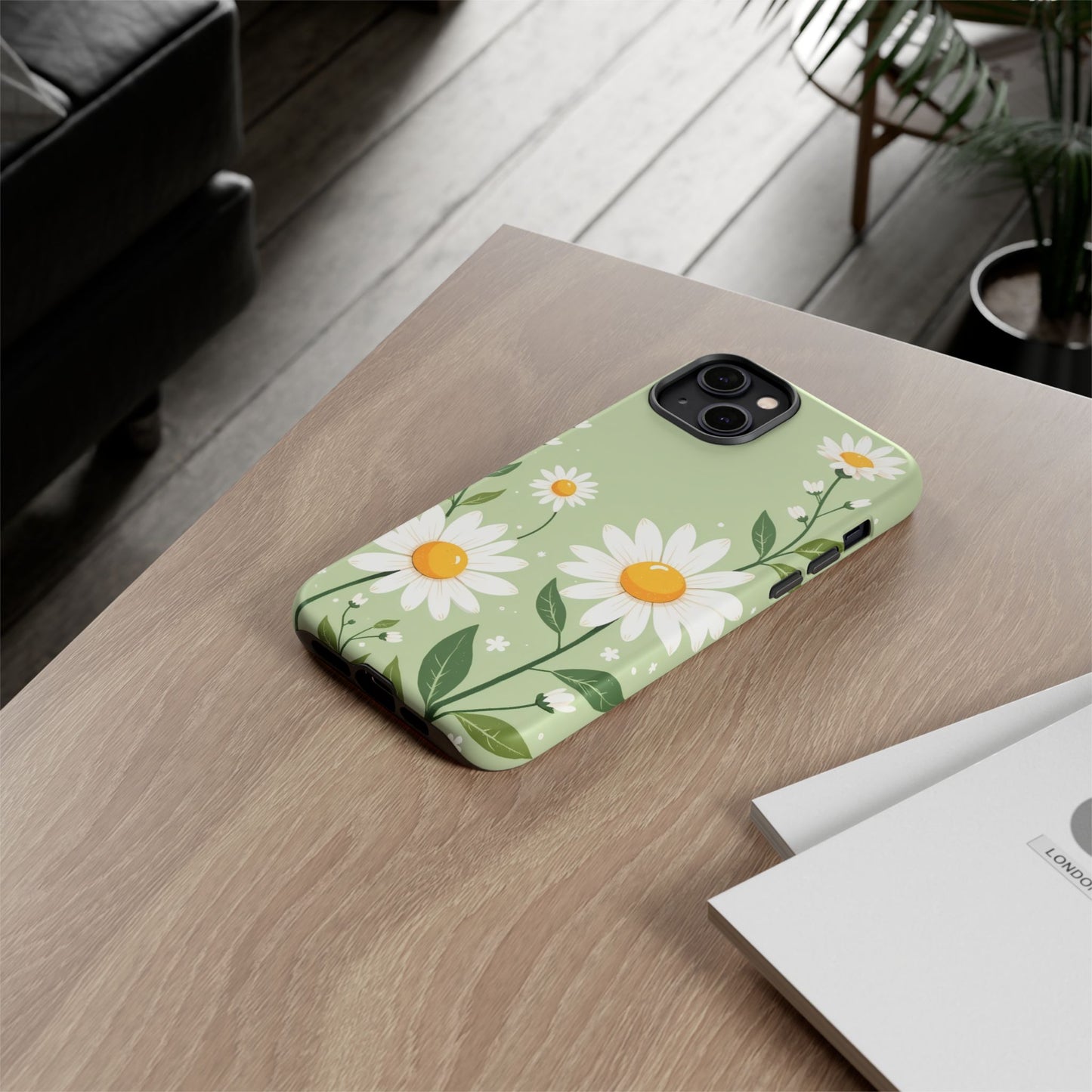 Green Floral Case, Daisy Pattern Design, Iphone Case Design, Perfect Gift For Her