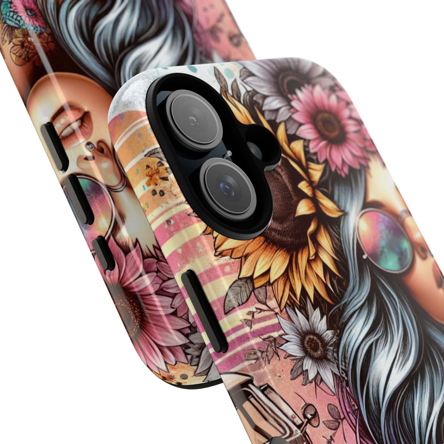 Retro Boho Wanderer – Sunflower Hippie Van Mobile Cover