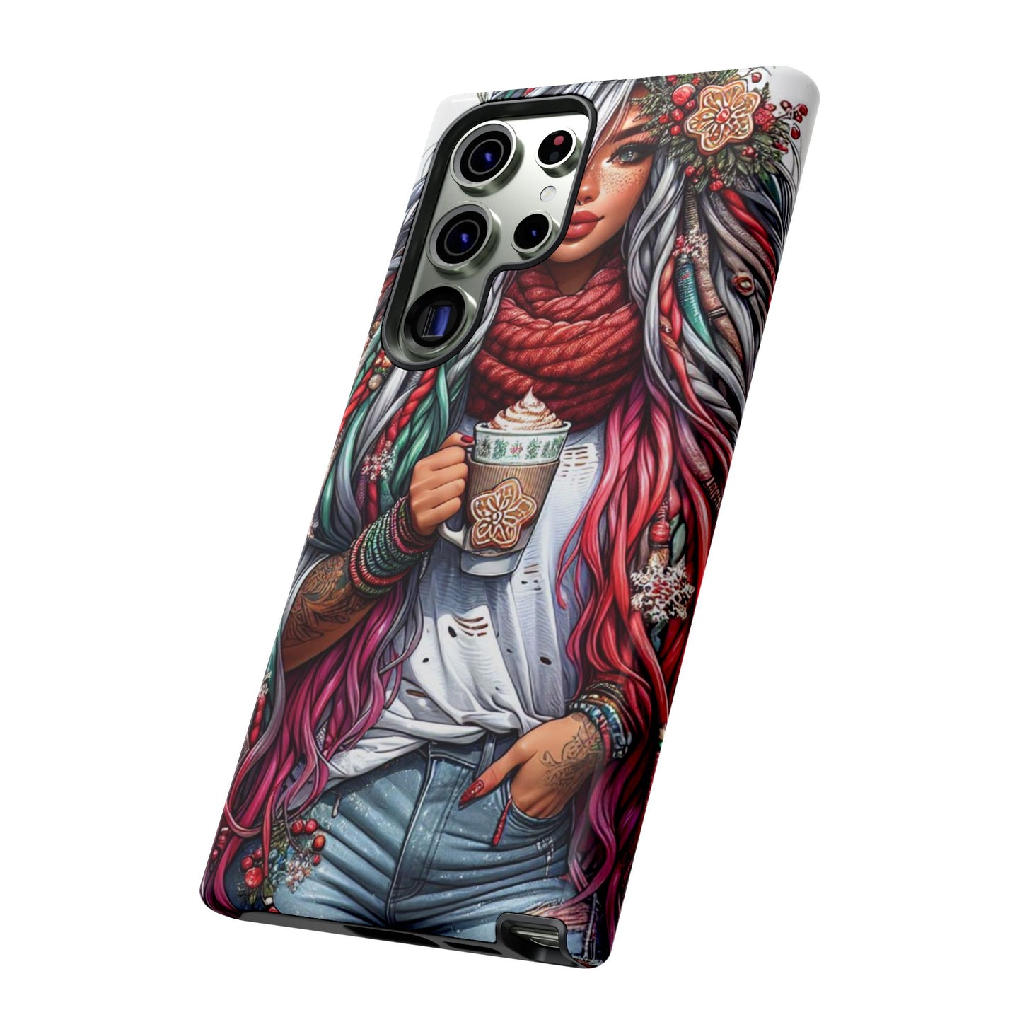 Boho Winter Queen – Cozy Dreads & Holiday Vibes Mobile Cover
