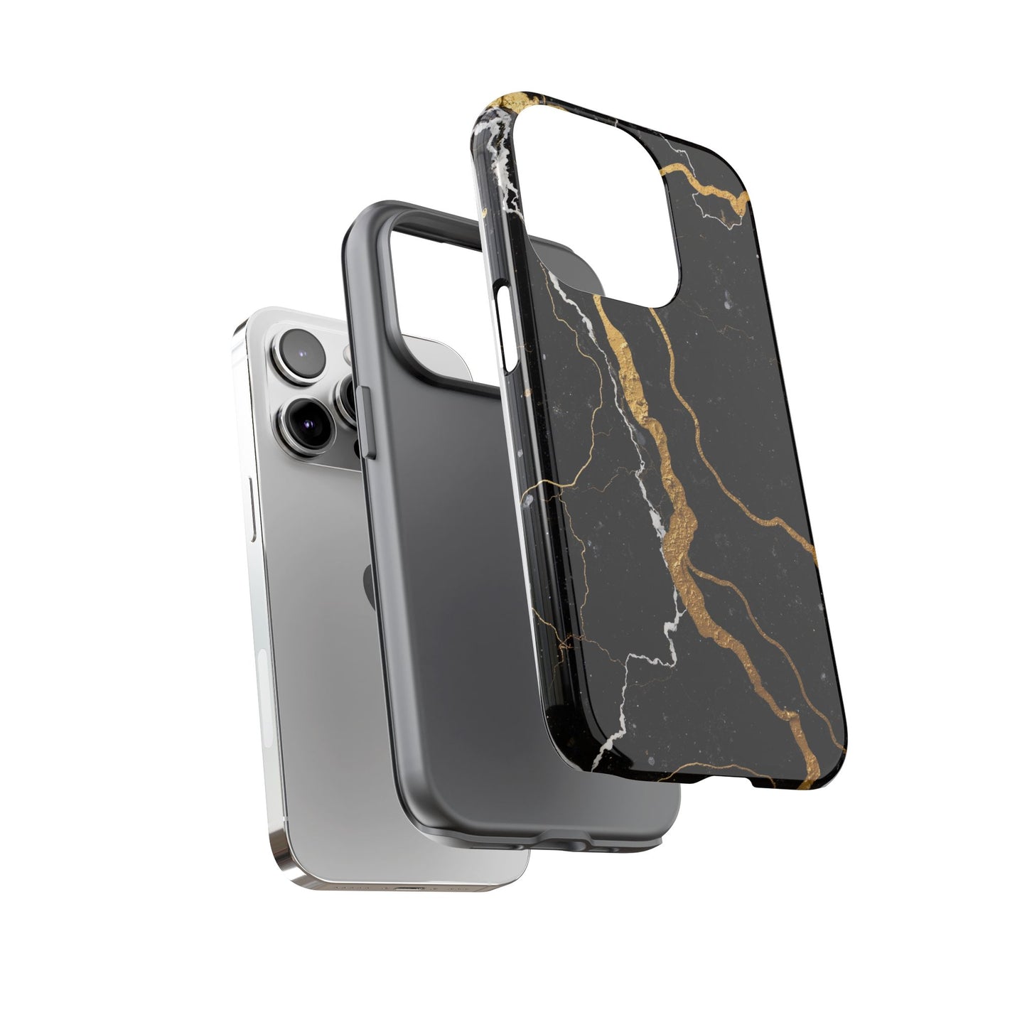 Black & Gold Marble Design Illustration Design Phone Case