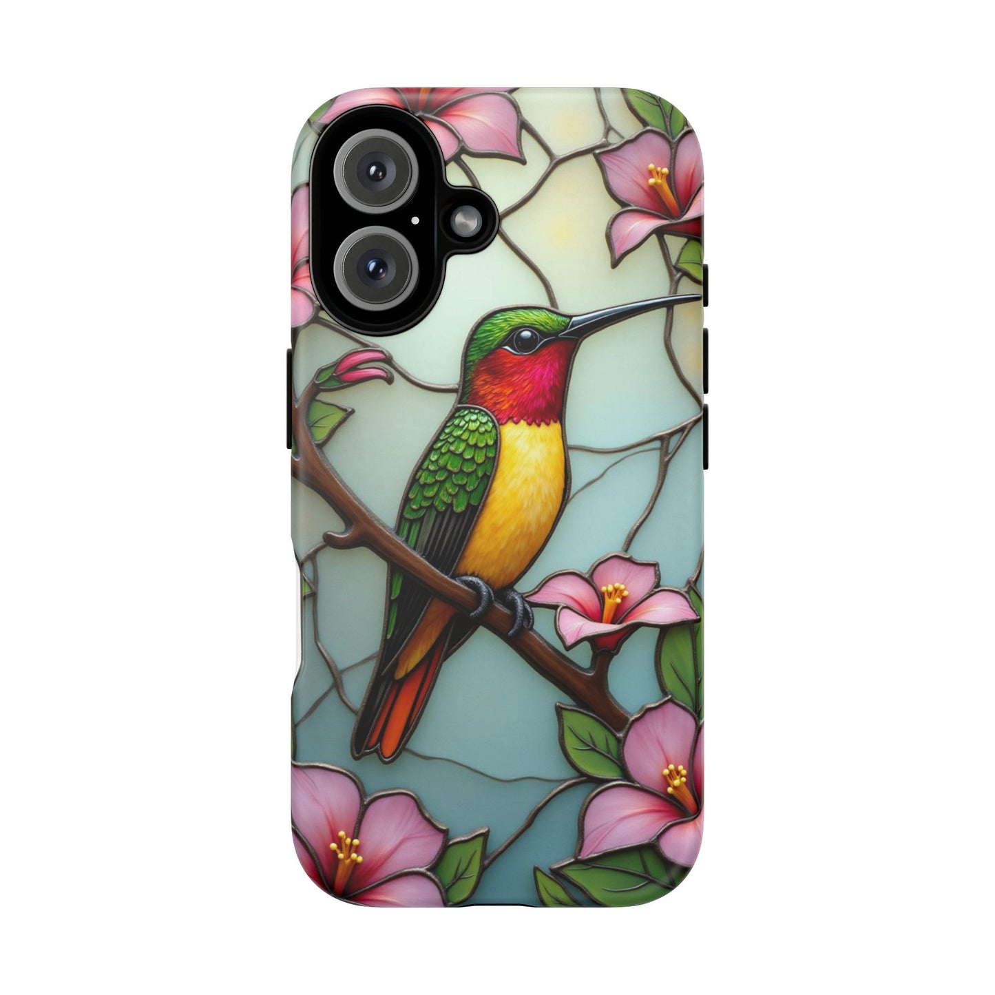 Elegant Hummingbird with Floral Mosaic | Artistic Nature Design