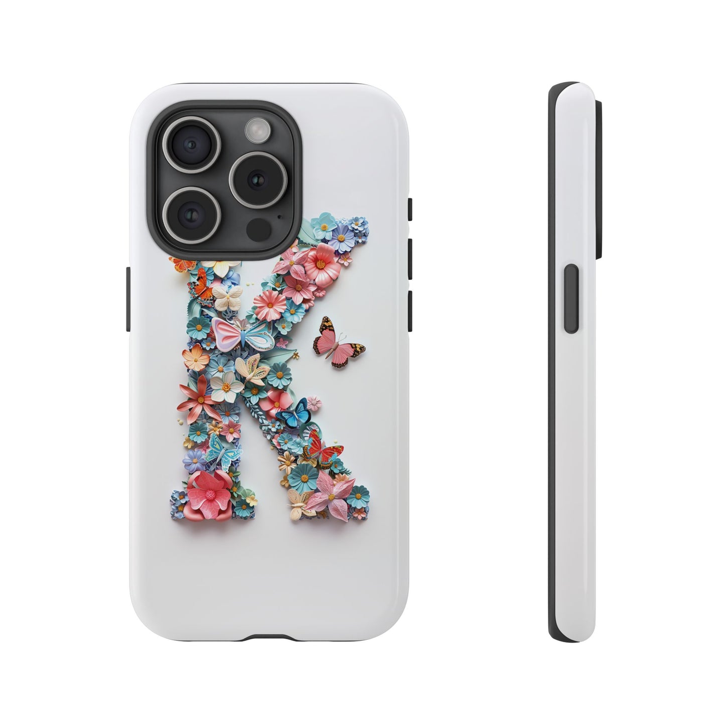 Floral Letter K Phone Case β Personalized Aesthetic Cover for iPhone, Samsung & Google Pixel