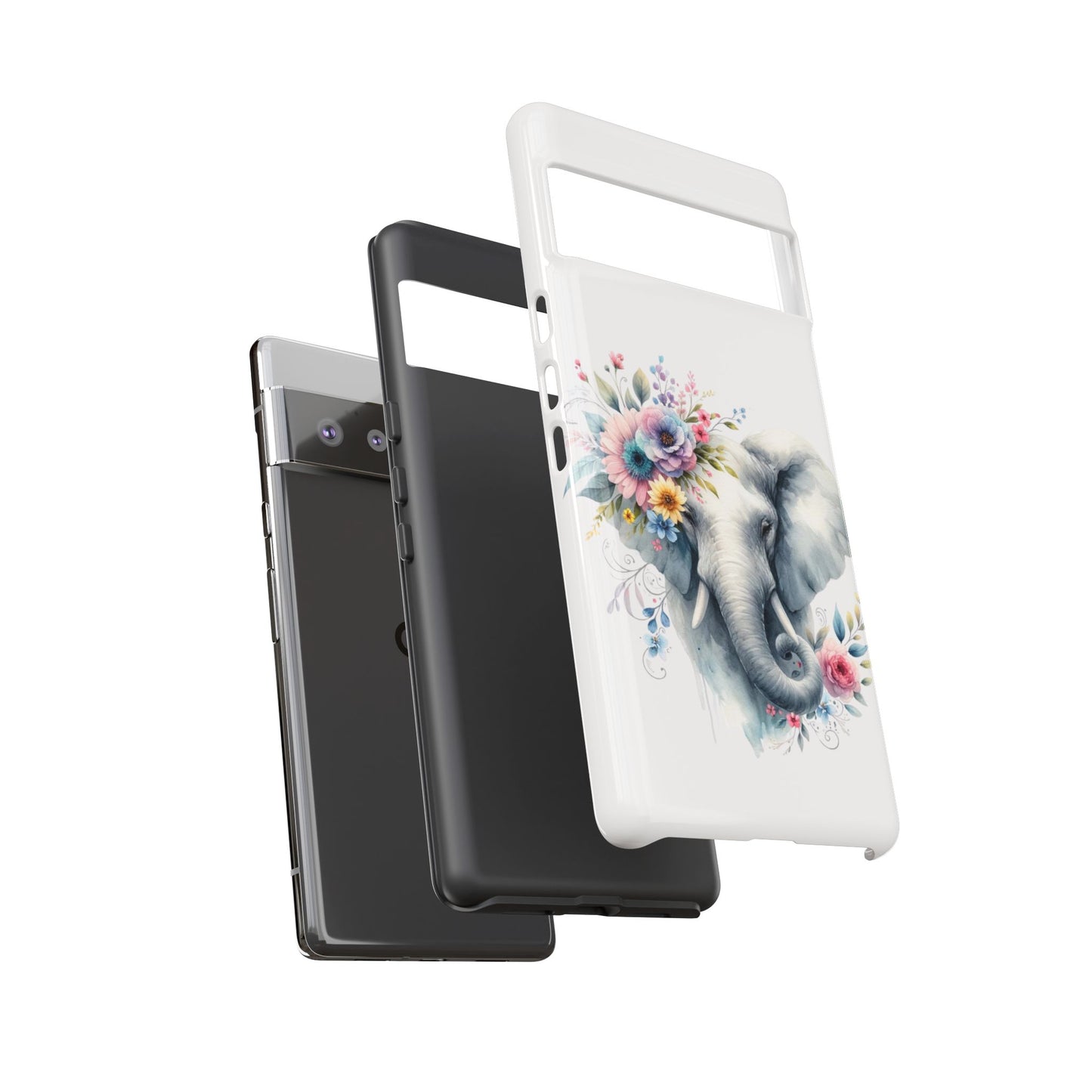 Floral Elephant Mobile Cover – Elegant Watercolor Art