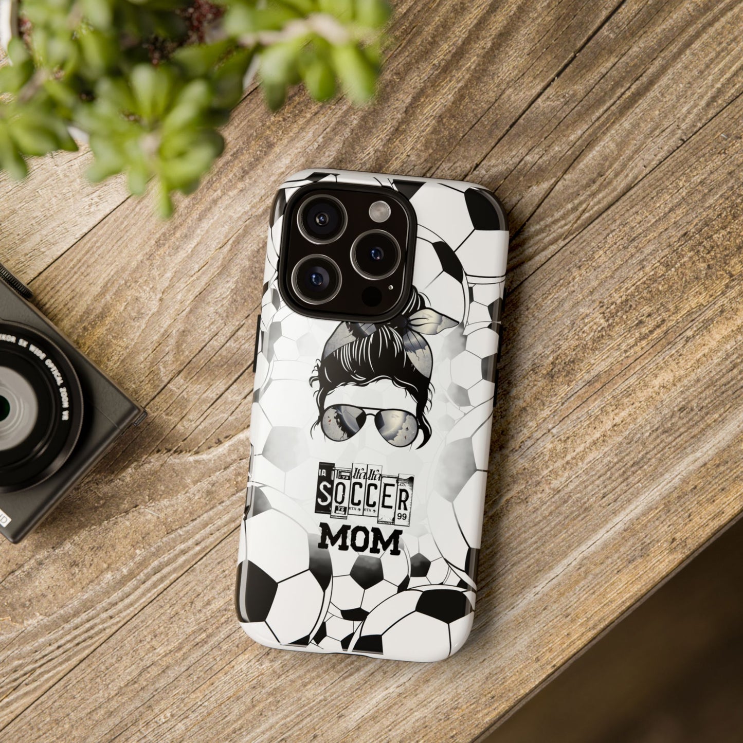 Soccer Mom Phone Case - Cute & Protective Cover for iPhone, Samsung & Google Pixel, Messy Bun Phone Case, Gift for Sports Lover