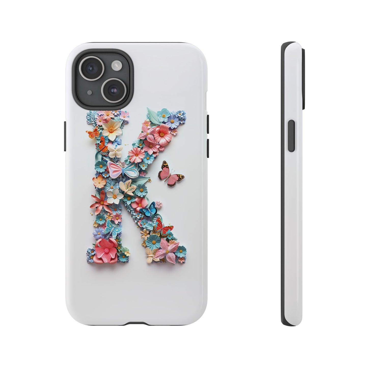 Floral Letter K Phone Case β Personalized Aesthetic Cover for iPhone, Samsung & Google Pixel