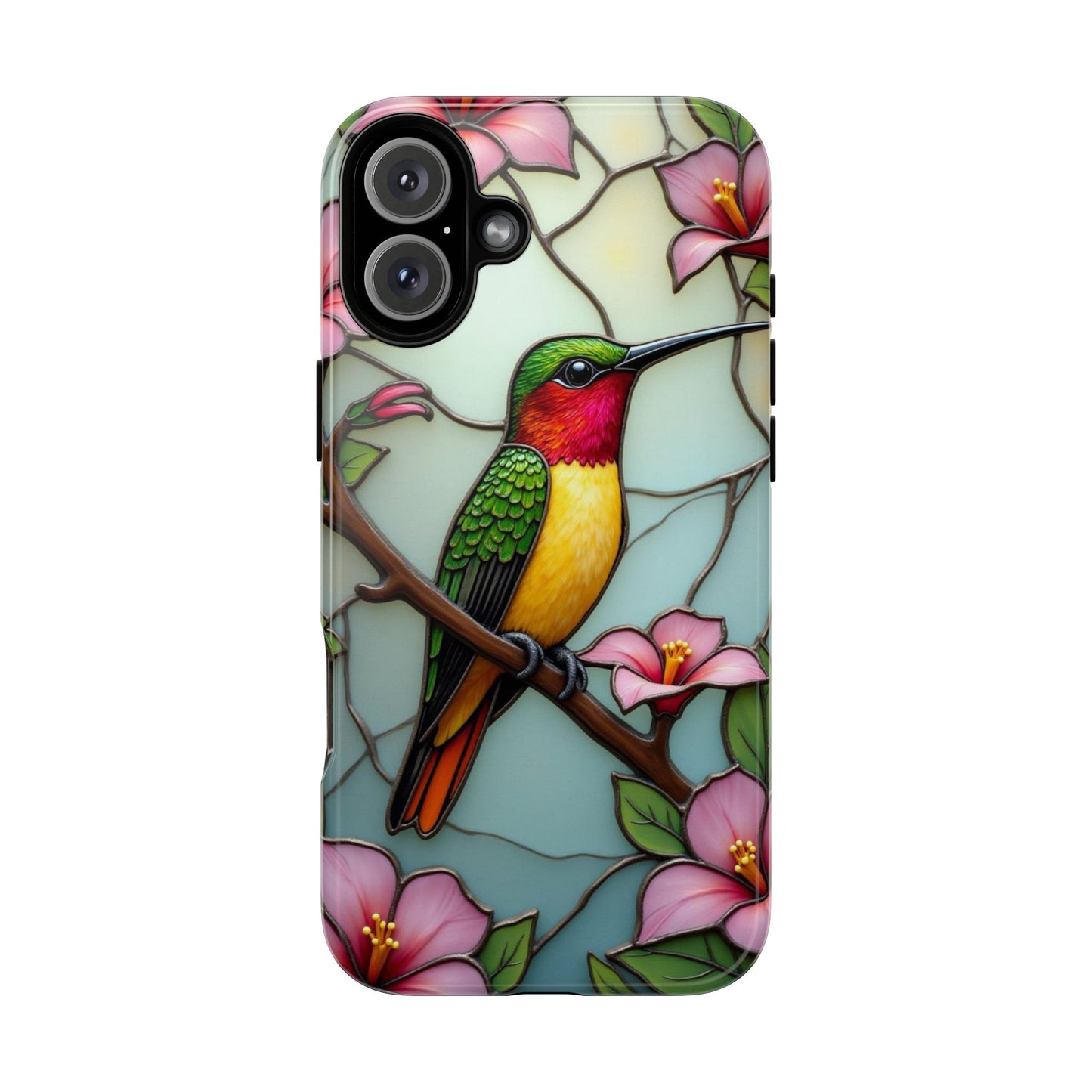 Elegant Hummingbird with Floral Mosaic | Artistic Nature Design