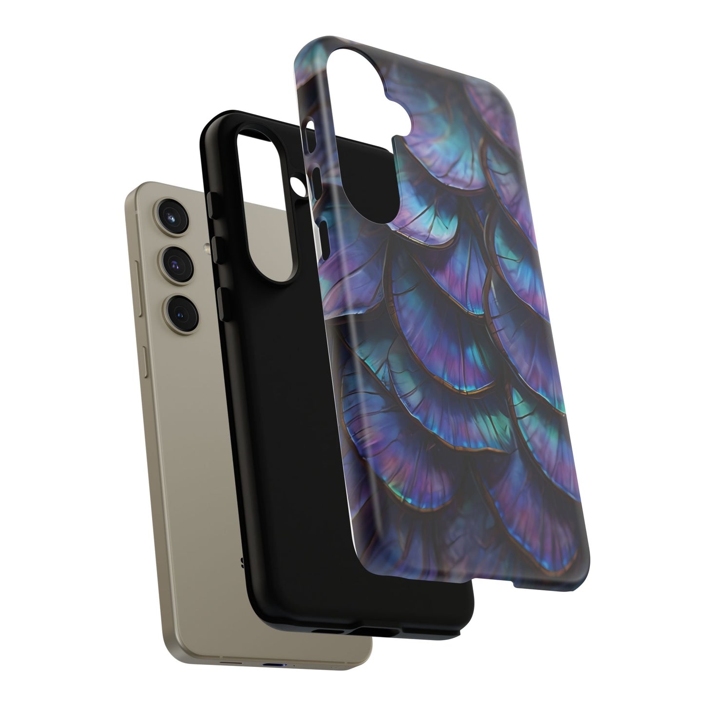 Abstract Macro Shot of Iridescent Butterfly Fish Scales Phone Case Design