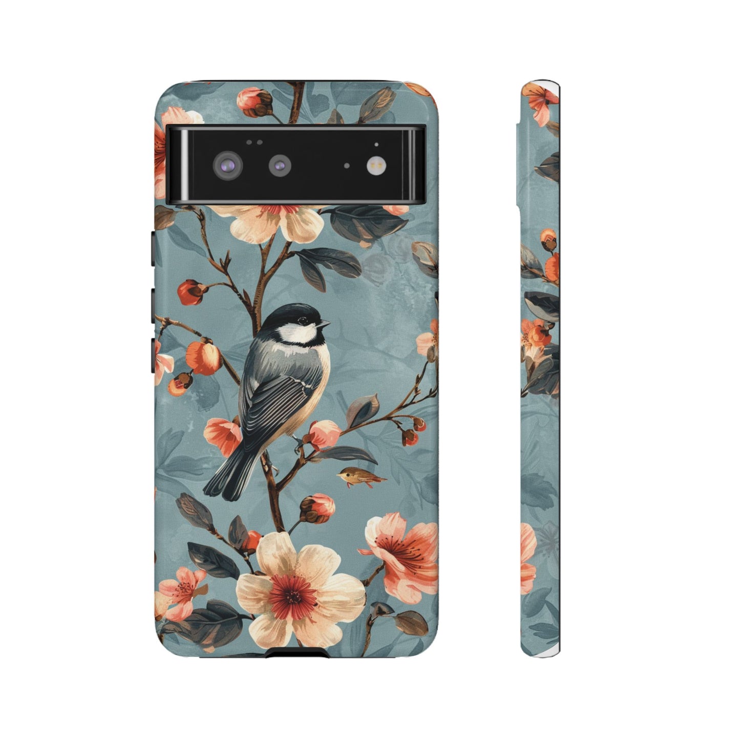 Floral Bird Phone Case - Elegant Nature-Inspired Cover for iPhone, Samsung & Google Pixel