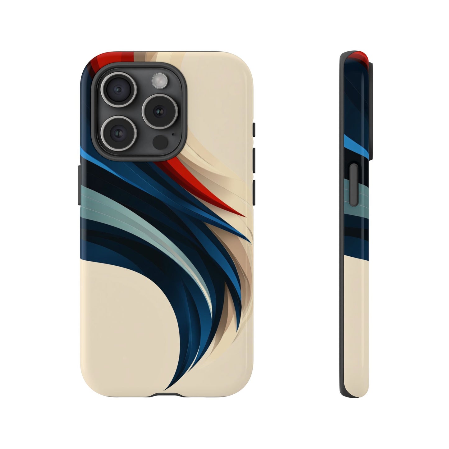 Crimson Flow – Abstract Motion Phone Case for iPhone, Samsung & Pixel