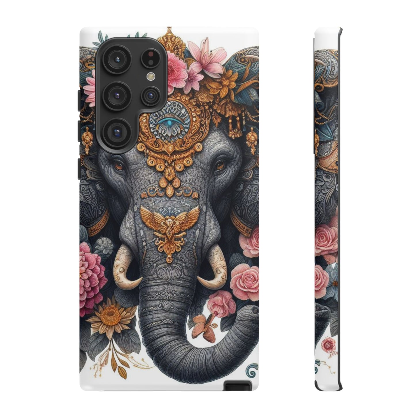 Golden Royal Elephant Mobile Cover – Luxurious Ornate Art
