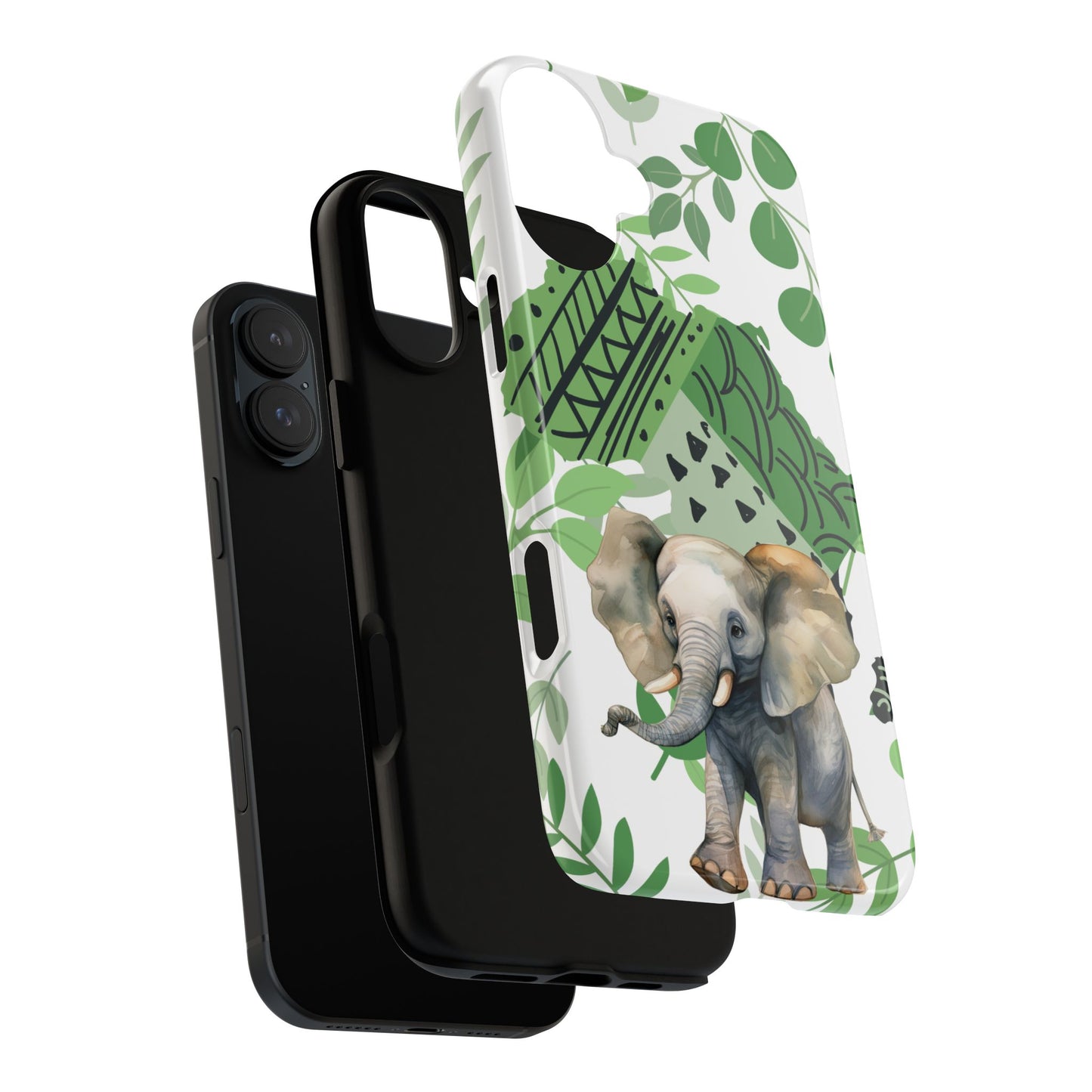 Playful Baby Elephant Mobile Cover – Tropical Boho Art