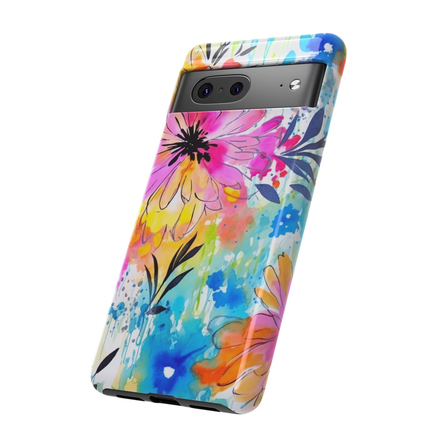 Abstract Watercolor Bloom Phone Case – Expressive & Vibrant