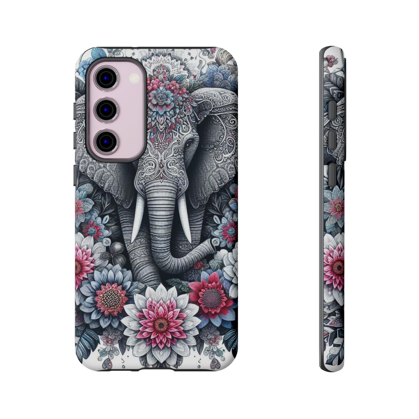 Regal Mandala Elephant Mobile Cover – Ornate Floral Art