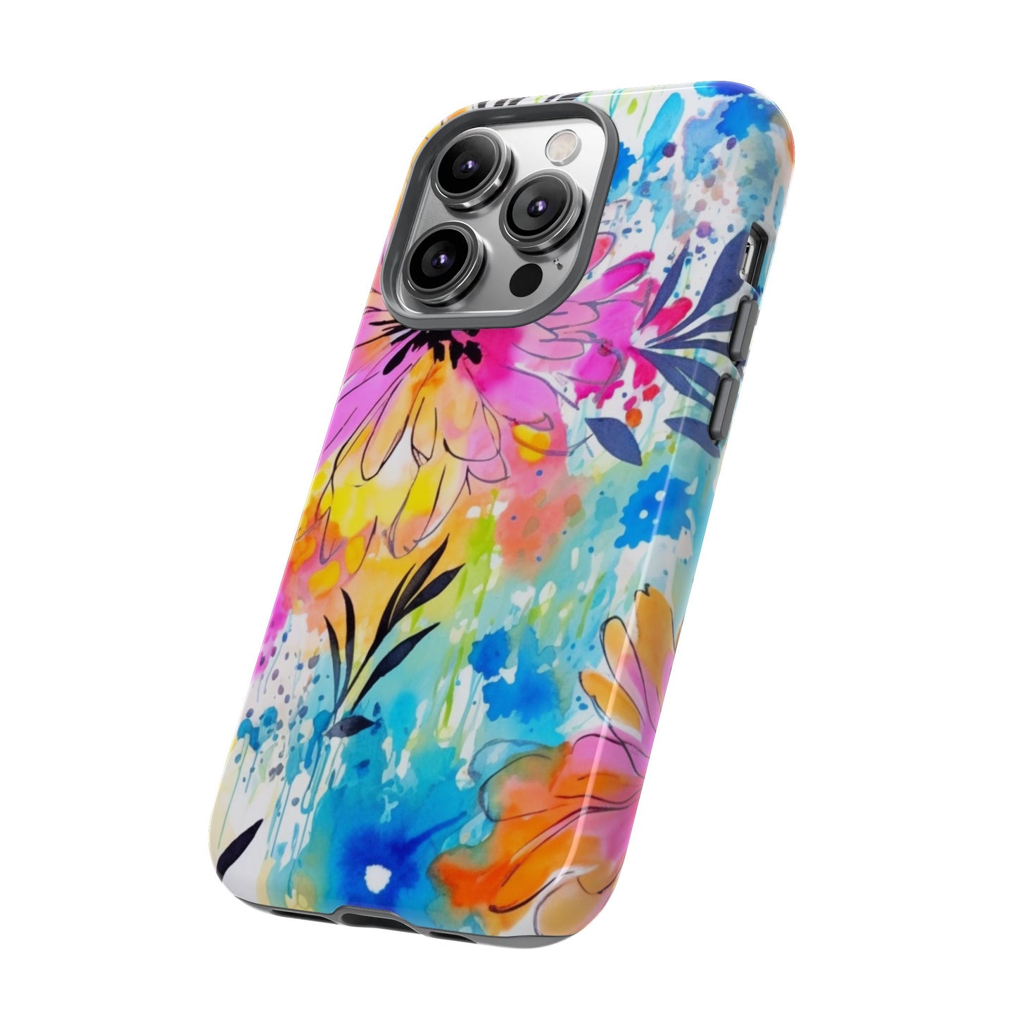 Abstract Watercolor Bloom Phone Case – Expressive & Vibrant