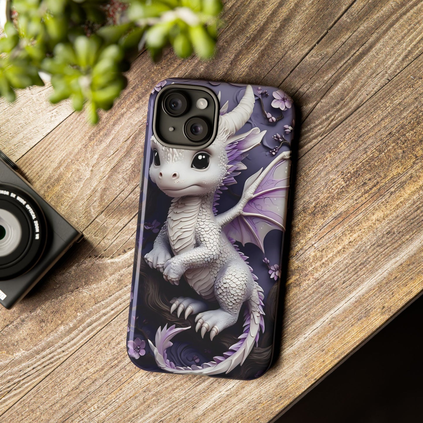 Charming Young Dragon on a Branch Phone Case Design