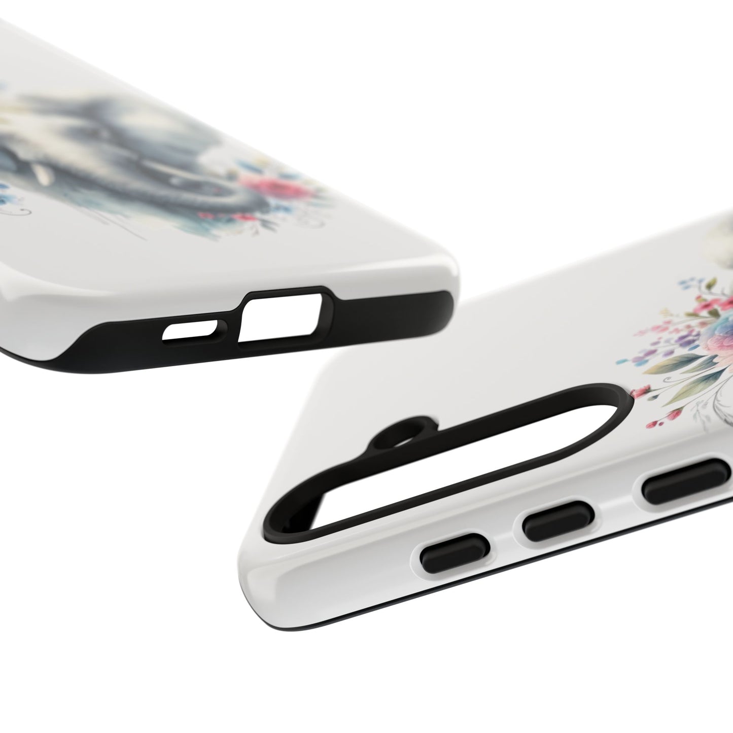 Floral Elephant Mobile Cover – Elegant Watercolor Art