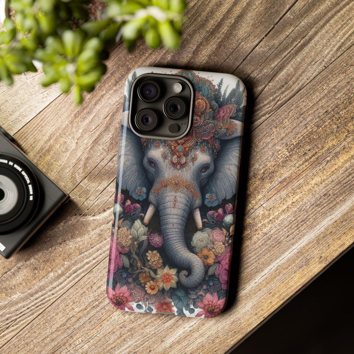 Regal Ornate Elephant Mobile Cover – Majestic Bohemian Art