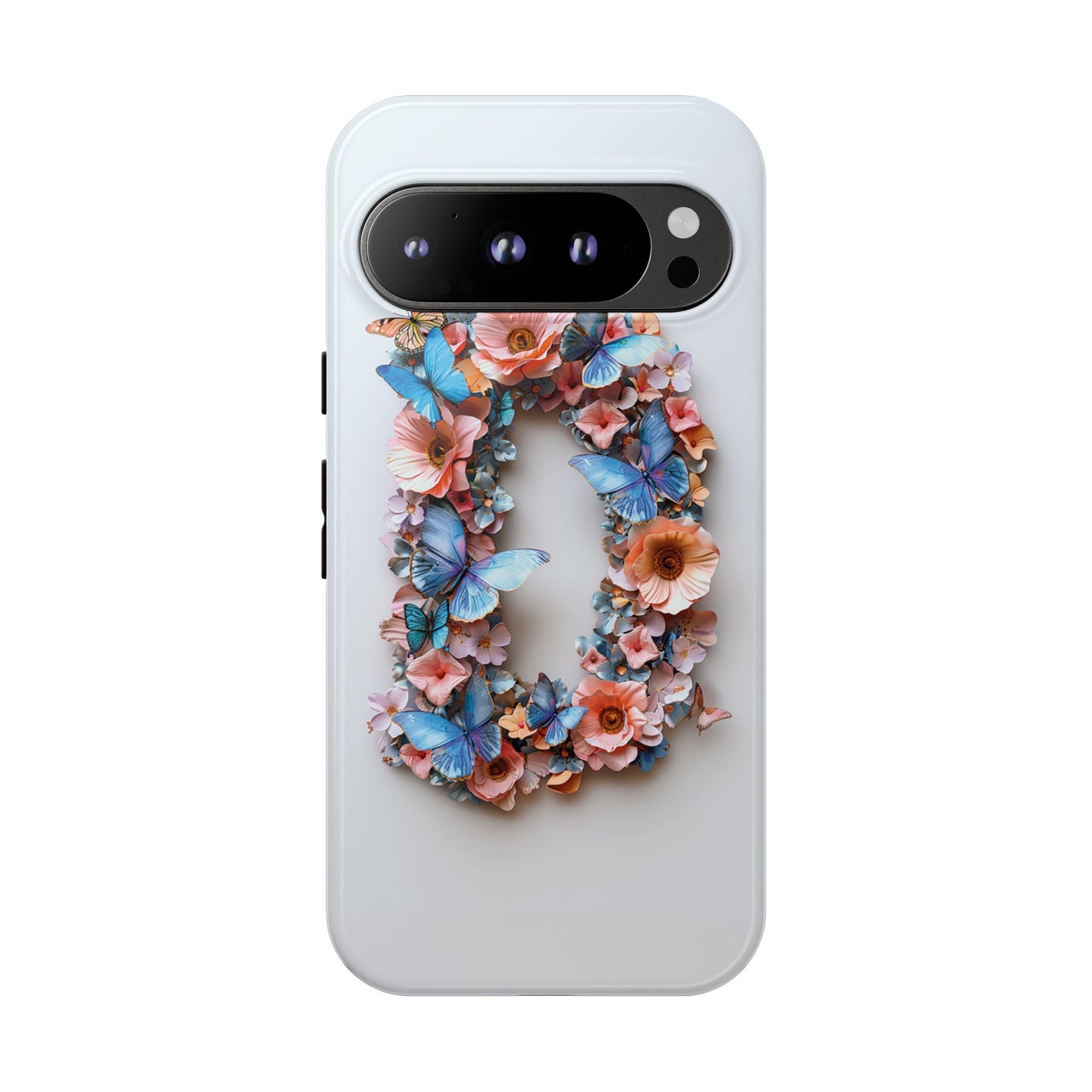 Floral Letter D Phone Case β Personalized Aesthetic Cover for iPhone, Samsung & Google Pixel