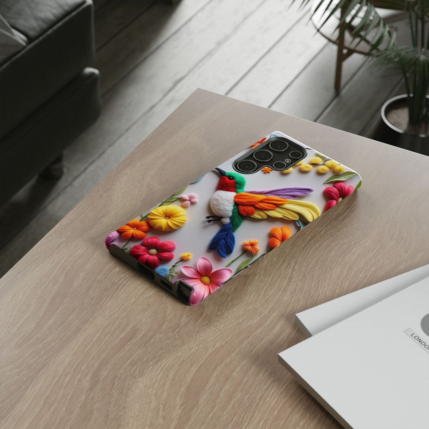 Elegant Hummingbird with Floral Mosaic Design | Nature's Artistic Vibes | iPhone 16 Pro