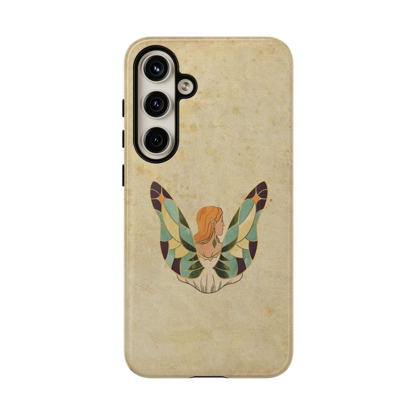Minimal Vintage Butterfly Woman Phone Case – Aesthetic Retro Art for iPhone, Samsung & Google Pixel