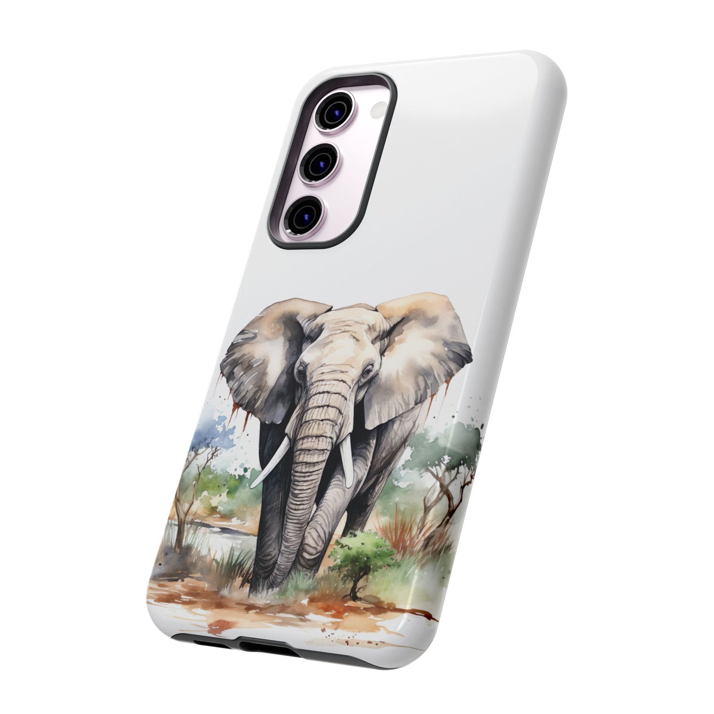 Safari Watercolor Elephant Mobile Cover – Artistic Wildlife Design