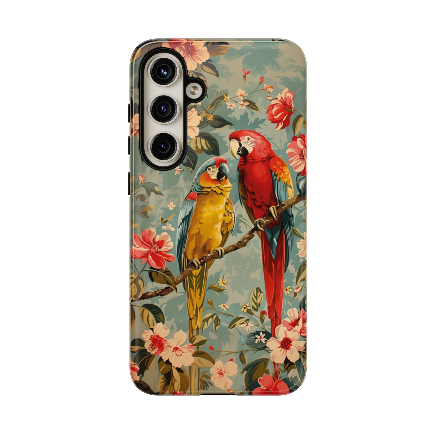 Floral Parrot Phone Case β Tropical Bird Design for iPhone, Samsung & Google Pixel