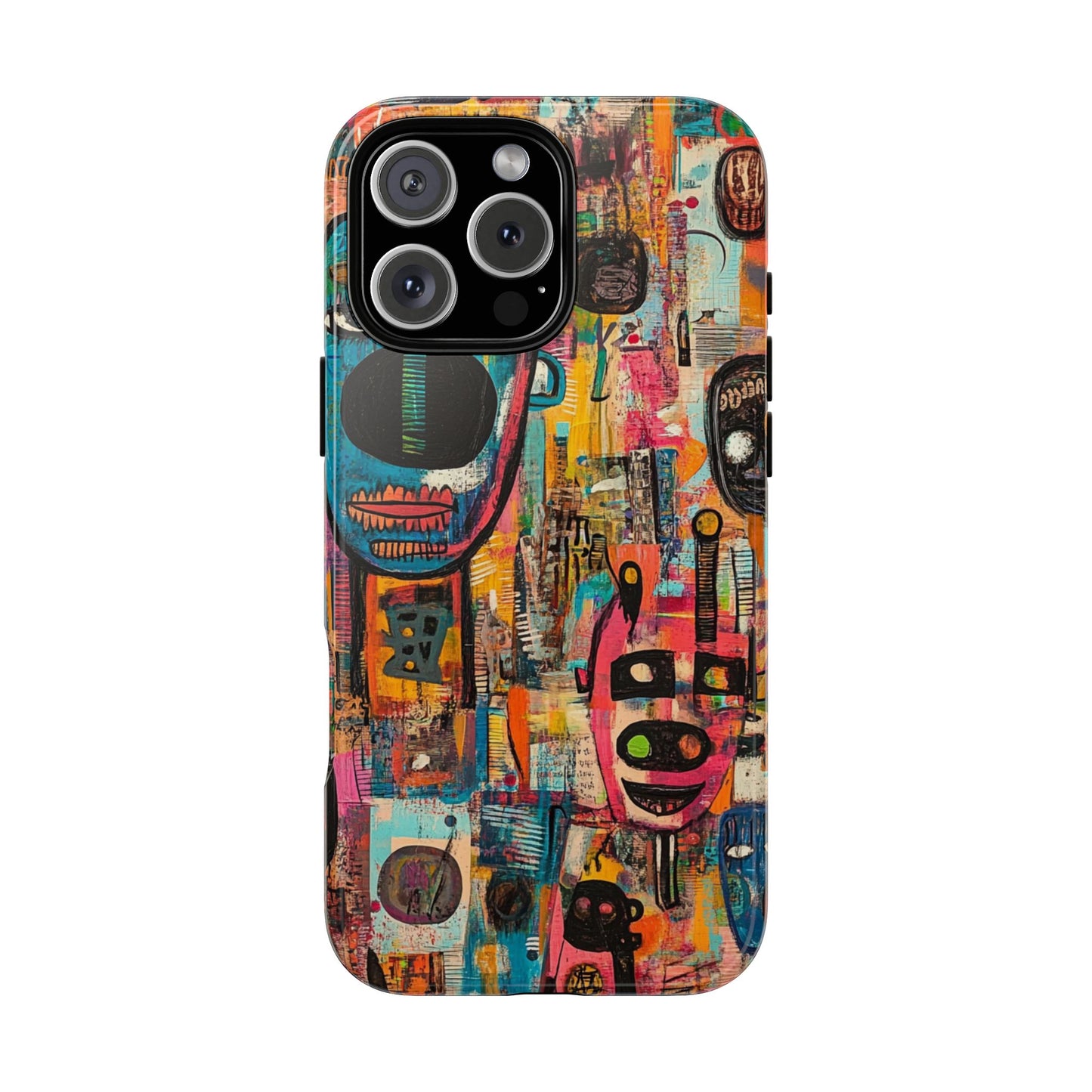 Abstract Basquiat Phone Case – Artistic Phone Protector – Bold, Graffiti-Inspired Street Art Cover - iPhone, Samsung & Google Pixel Cover - Artistic Painting Case, Art Lover Gift