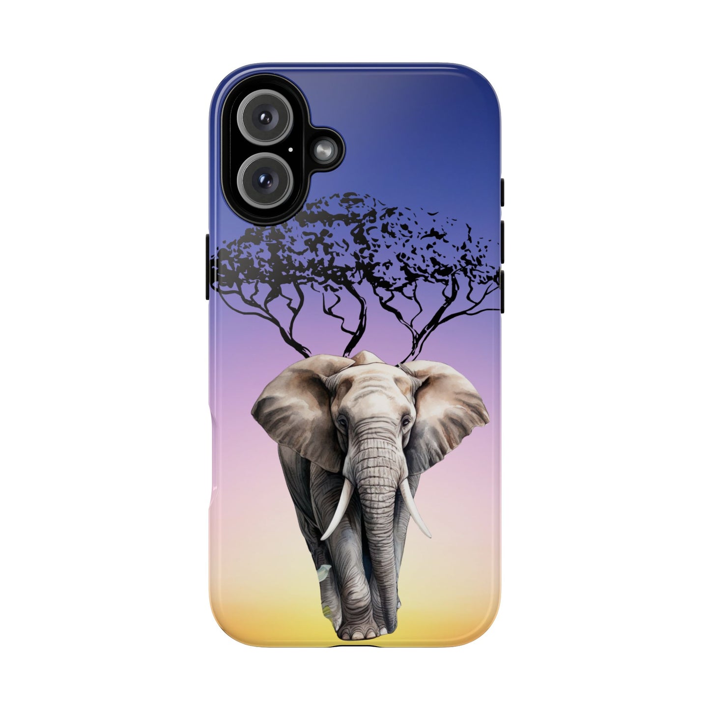 Surreal Elephant Tree Mobile Cover – Dreamy Sunset Fantasy