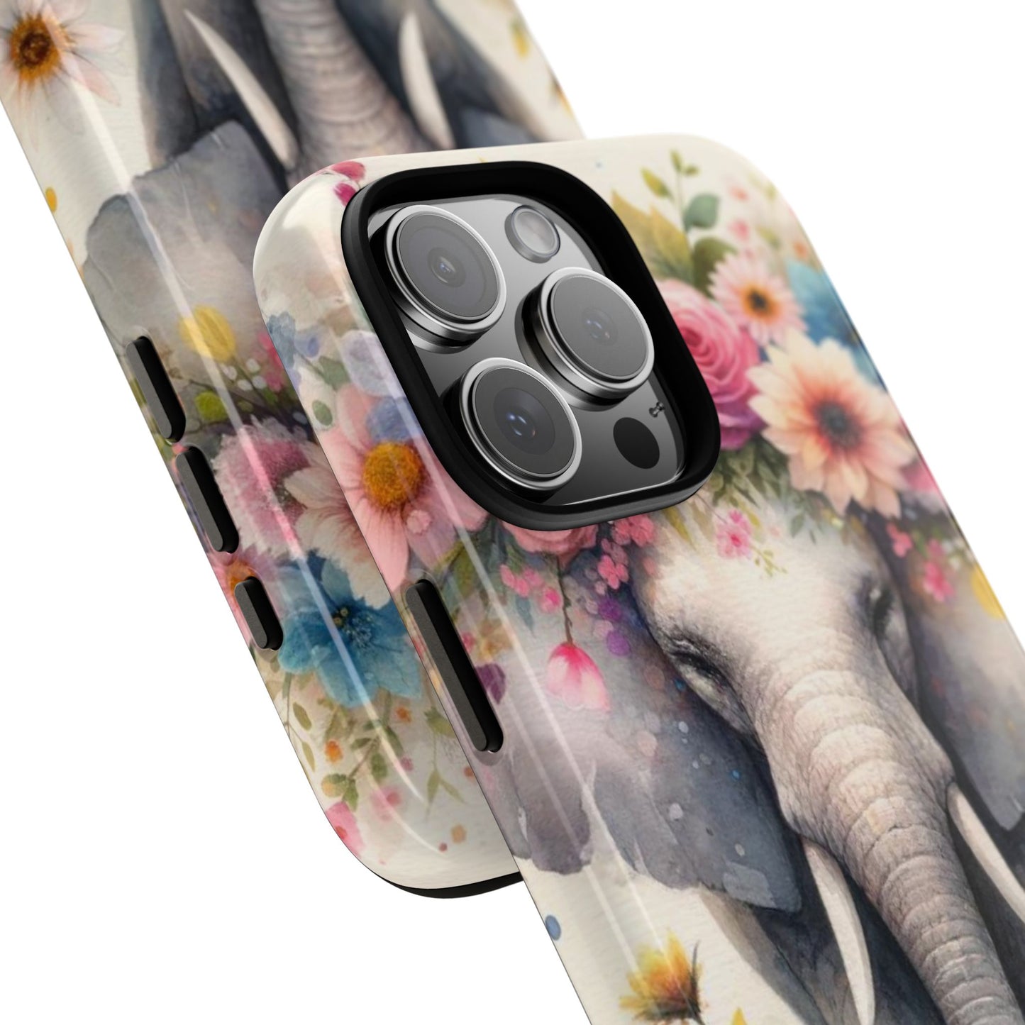 Watercolor Floral Elephant Mobile Cover – Dreamy Artistic Design