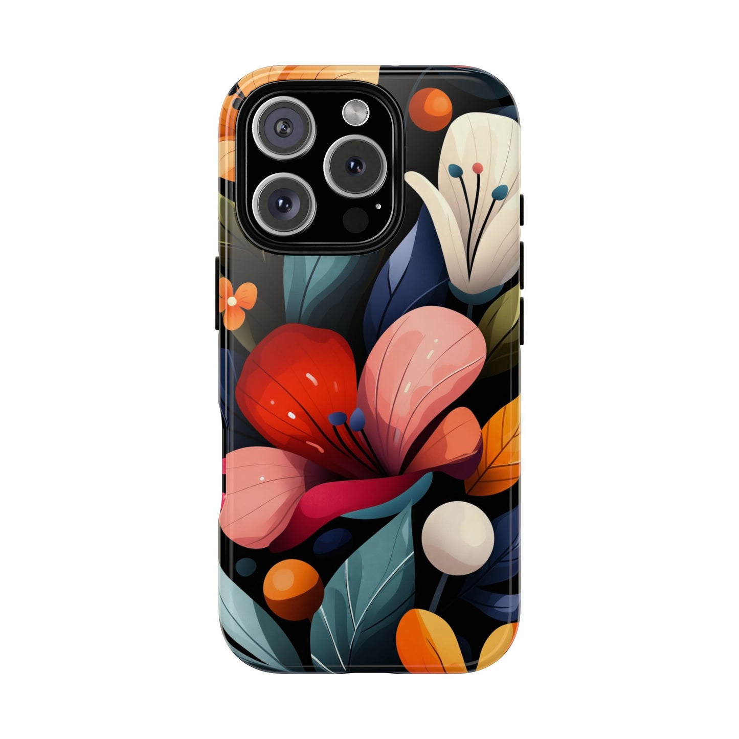 Midnight Bloom Floral Phone Case | Bold Botanical Art for iPhone, Pixel & Samsung