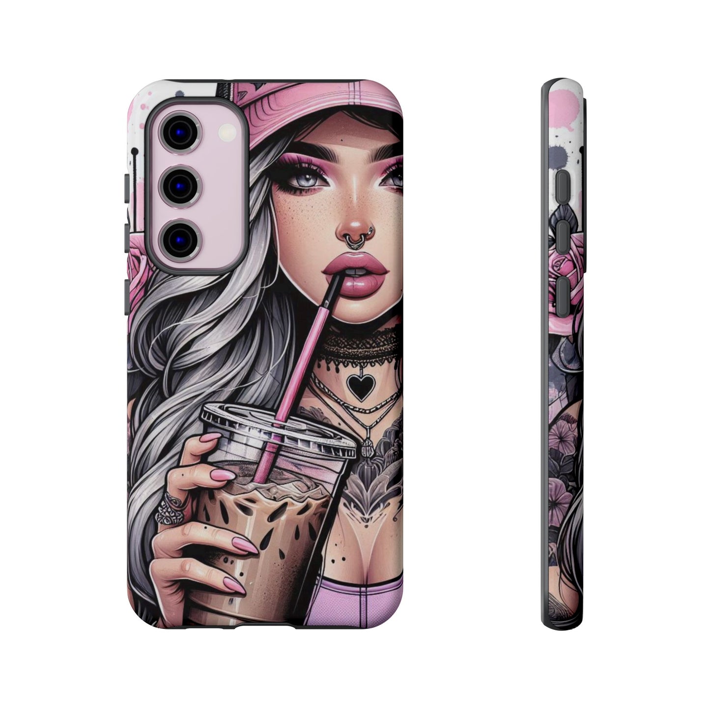 Pink Aesthetic Rebel – Iced Coffee & Inked Beauty Mobile Cover